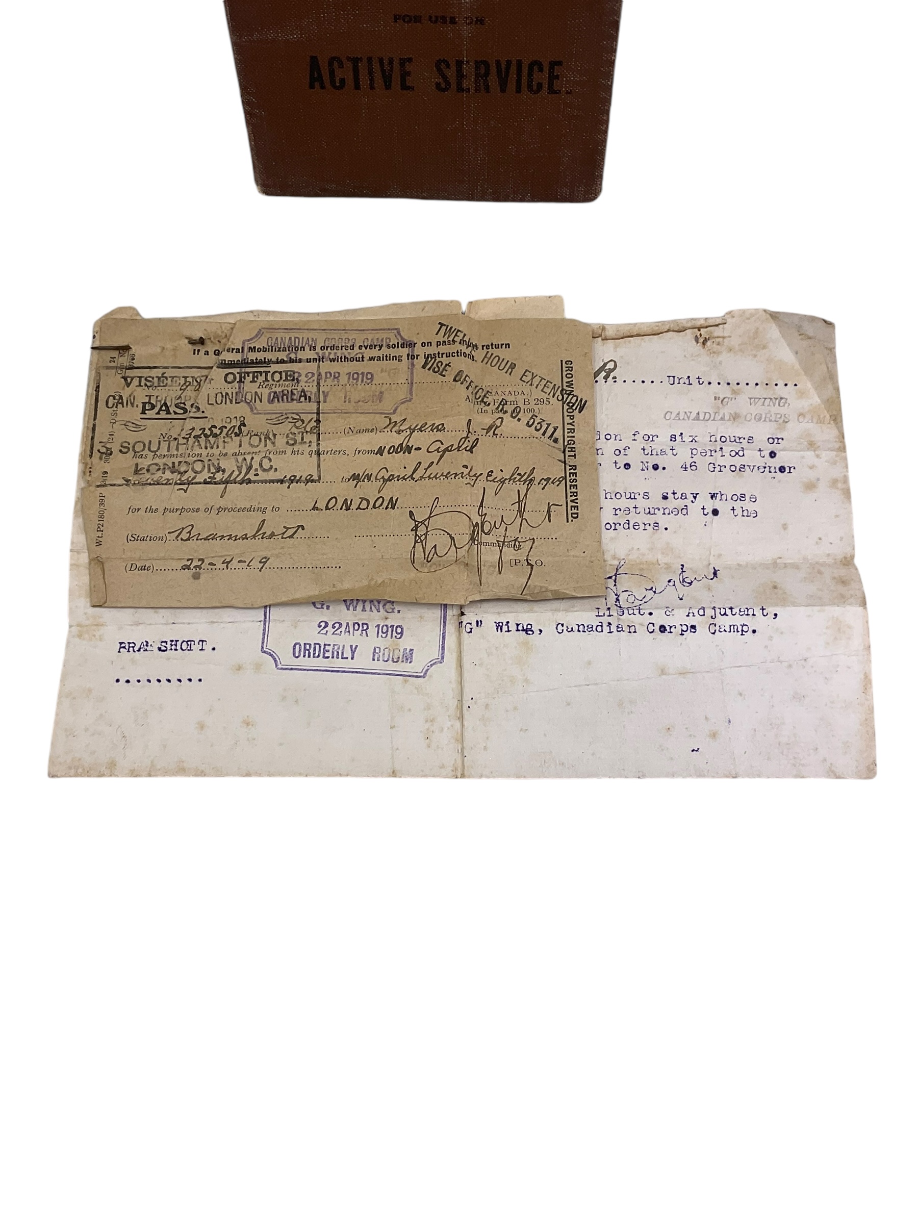 WW1 Canadian CEF 2nd Depot Btn Active Service Pay Book Named WW1 Canadian CEF 2nd Depot Btn Active Service Pay Book Named