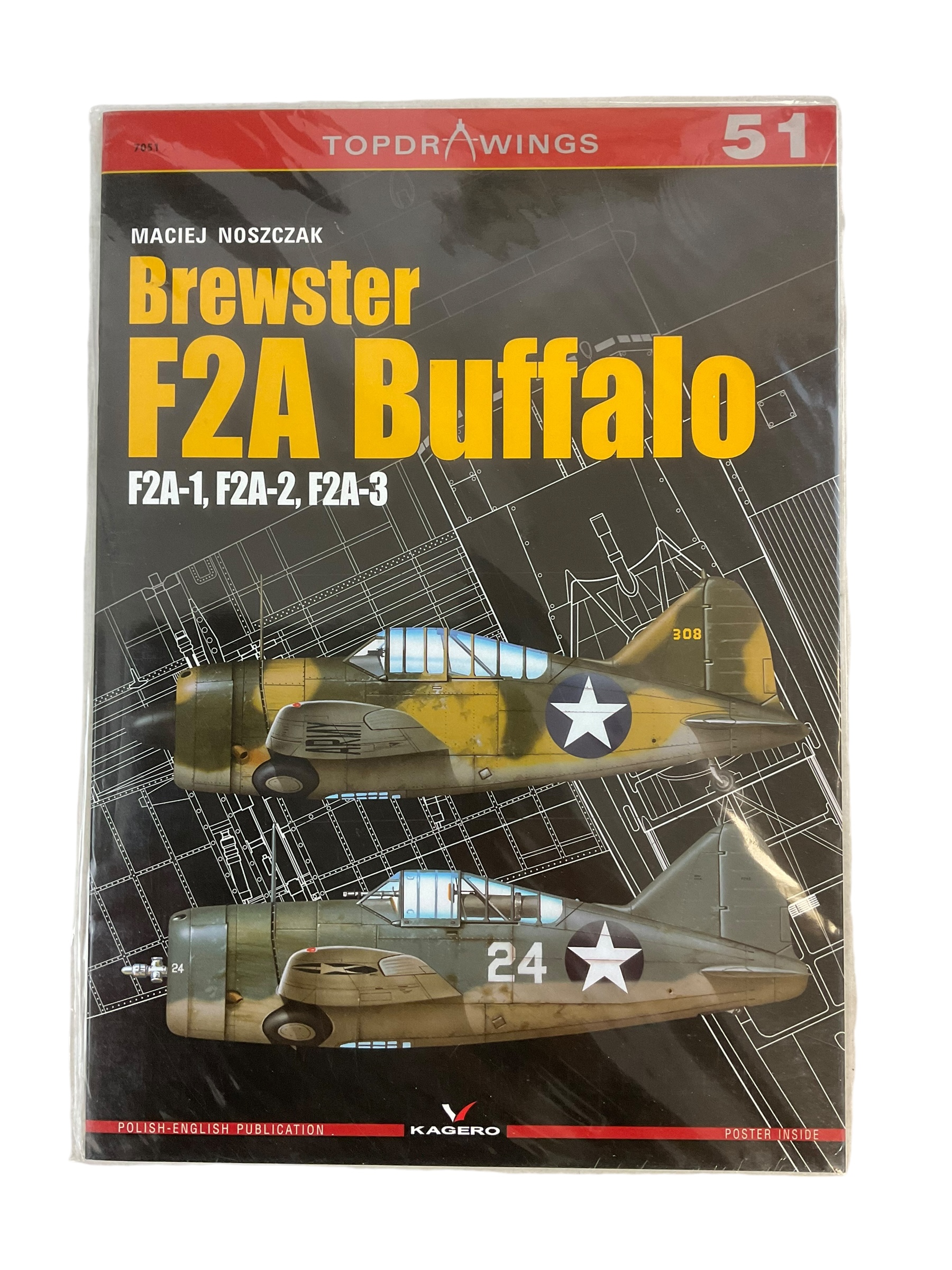 WW2 US USAAF Brewster F2A Buffalo Topdrawings 51 Reference Book WW2 US USAAF Brewster F2A Buffalo Topdrawings 51 Reference Book