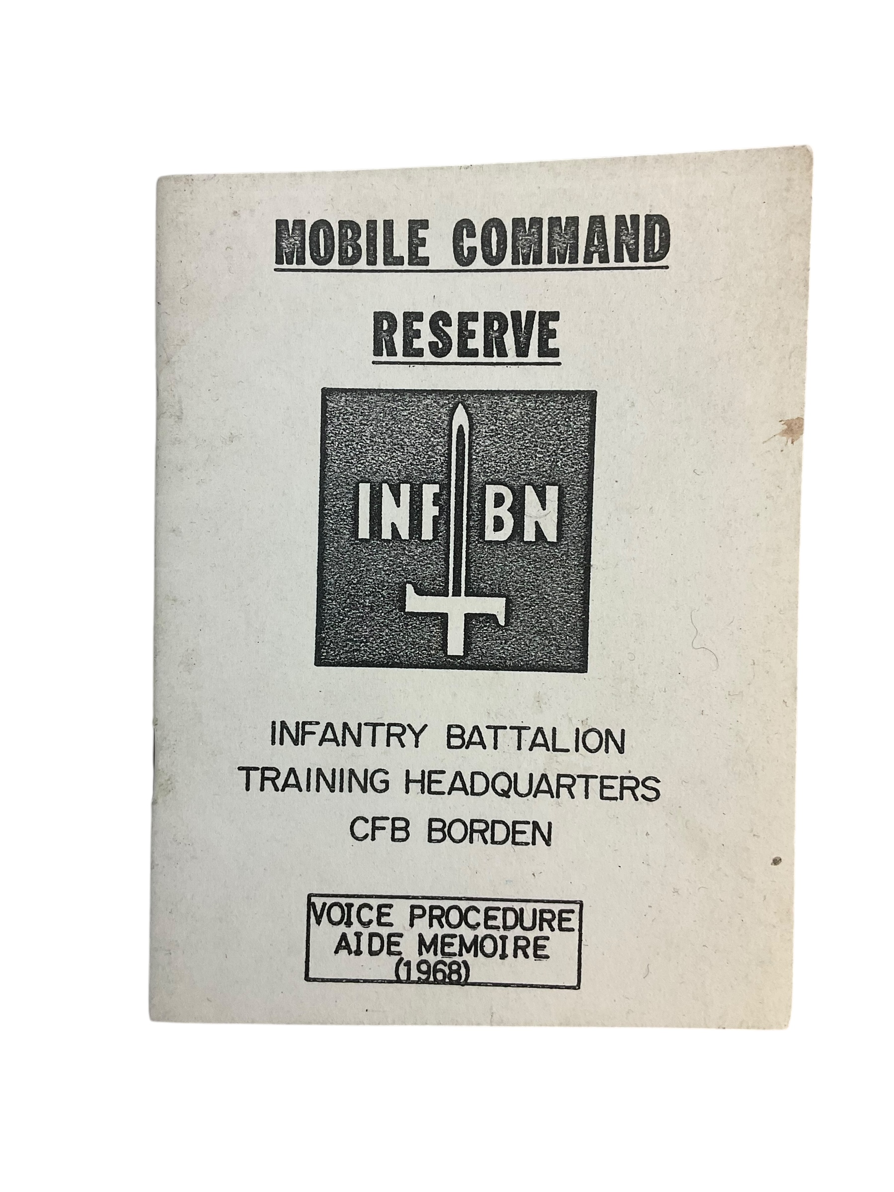 Canadian Forces INF BN CFB Borden Voice Procedure Aide Memoire Used Softcover Reference Book Canadian Forces INF BN CFB Borden Voice Procedure Aide Memoire Used Softcover Reference Book