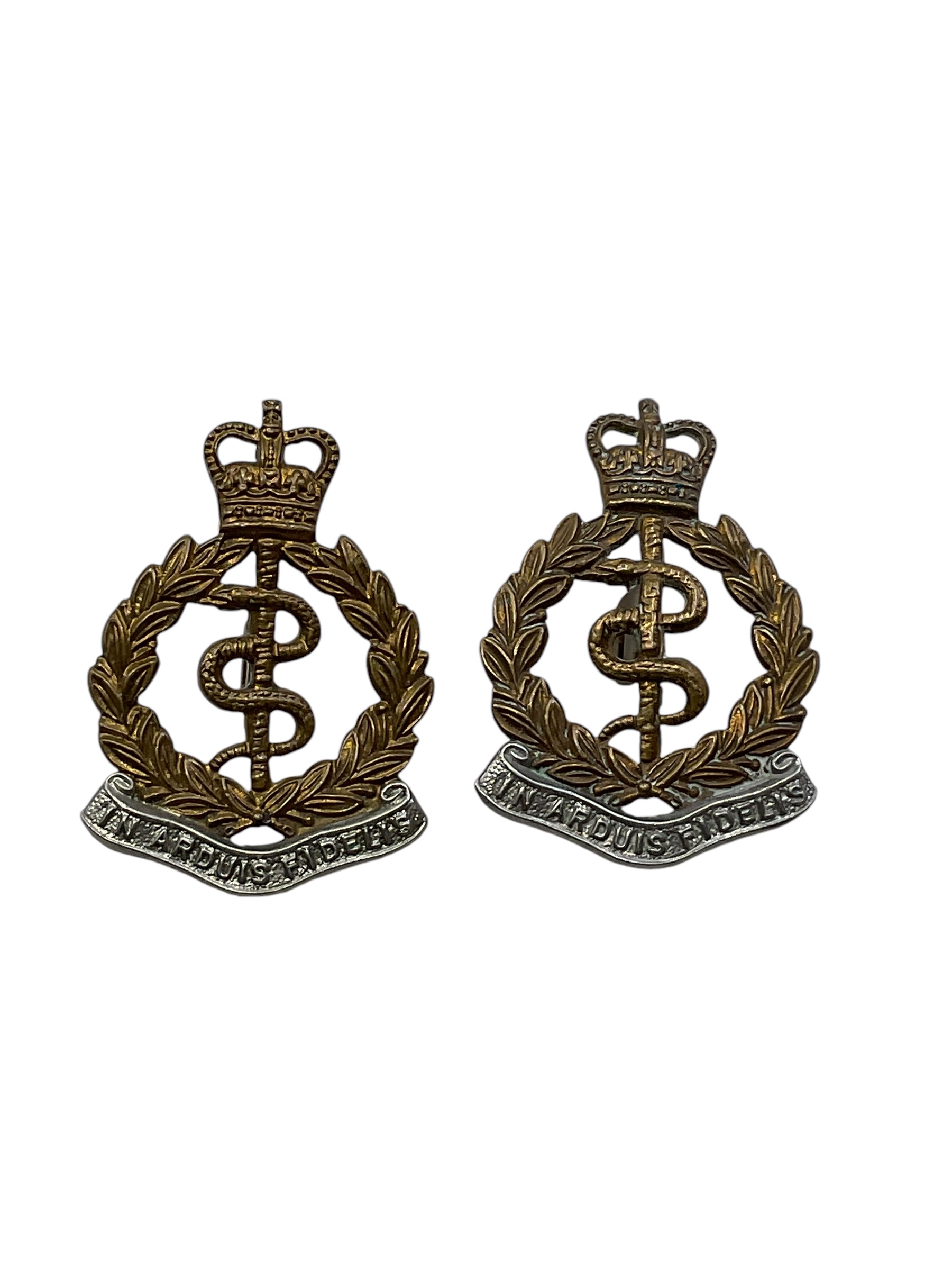 British Royal Army Medical Corps RAMC Collars Insignia Pair British Royal Army Medical Corps RAMC Collars Insignia Pair