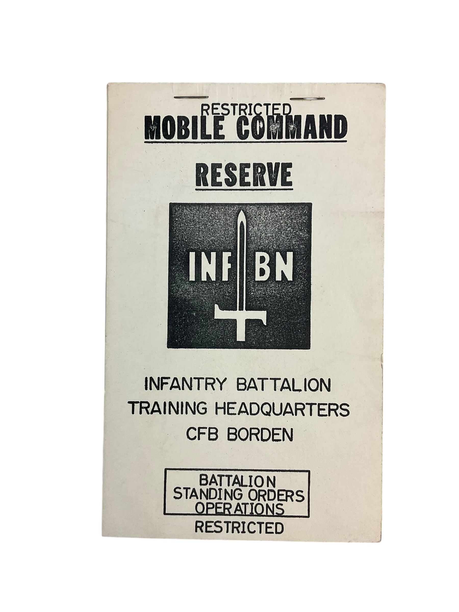 Canadian Forces INF BN CFB Borden Battalion Standing Orders Operations Used Softcover Reference Book Canadian Forces INF BN CFB Borden Battalion Standing Orders Operations Used Softcover Reference Book