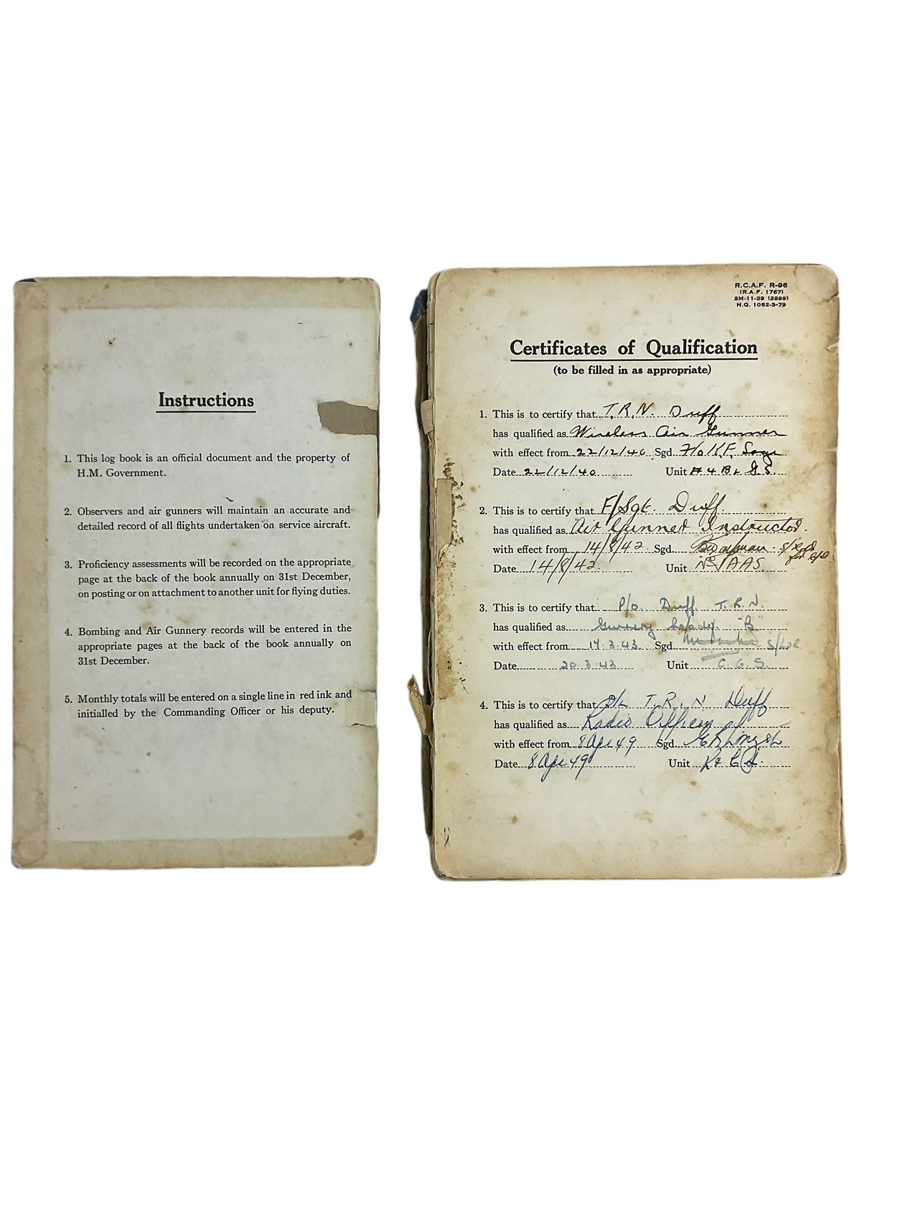 WW2 Canadian RCAF DFC CD ICSC Vietnam Ops Clasp Log Book Grouping WW2 Canadian RCAF DFC CD ICSC Vietnam Ops Clasp Log Book Grouping