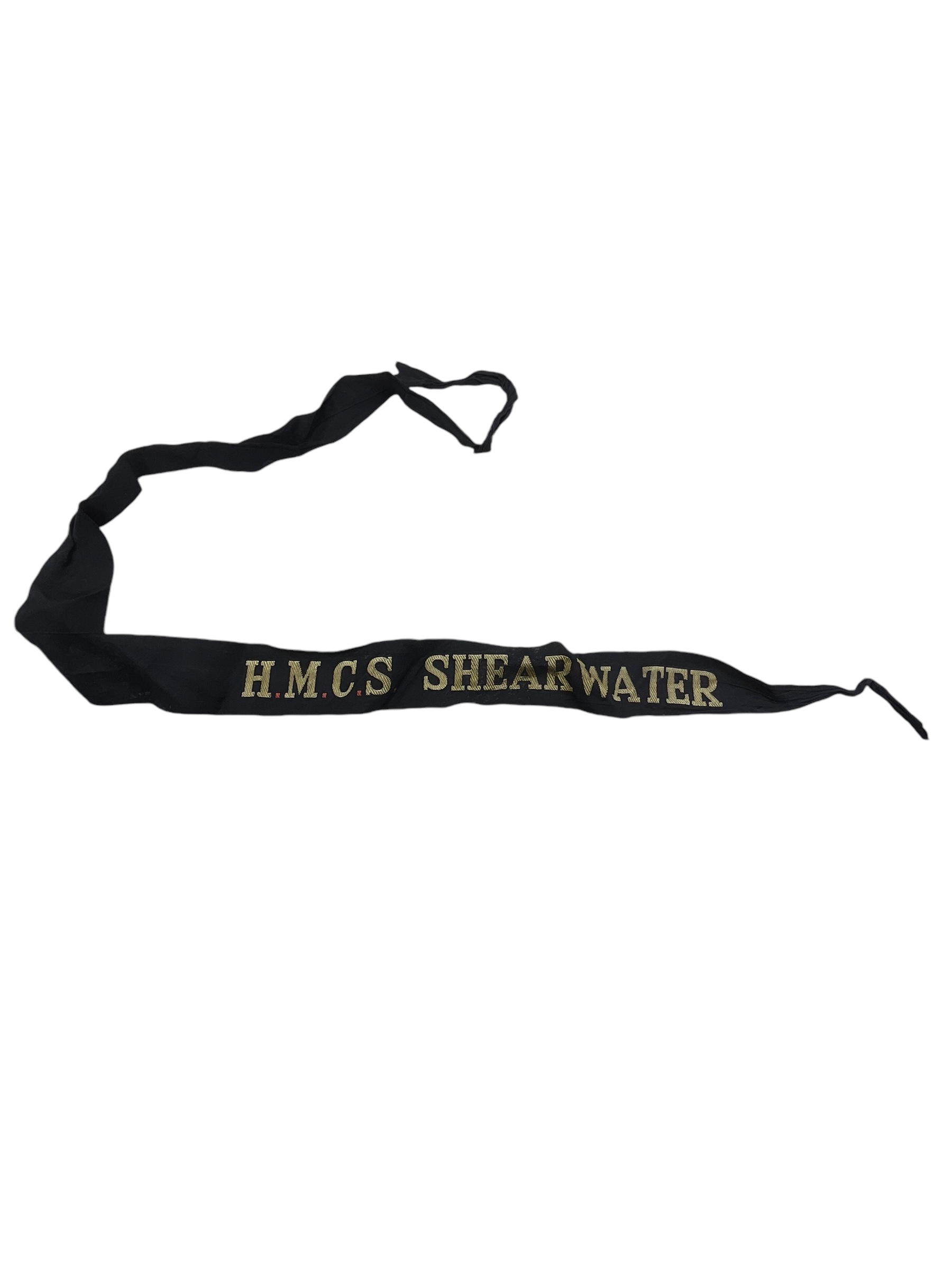 Canadian Navy RCN HMCS Shearwater Full Length Cap Tally RED DOTS Canadian Navy RCN HMCS Shearwater Full Length Cap Tally RED DOTS