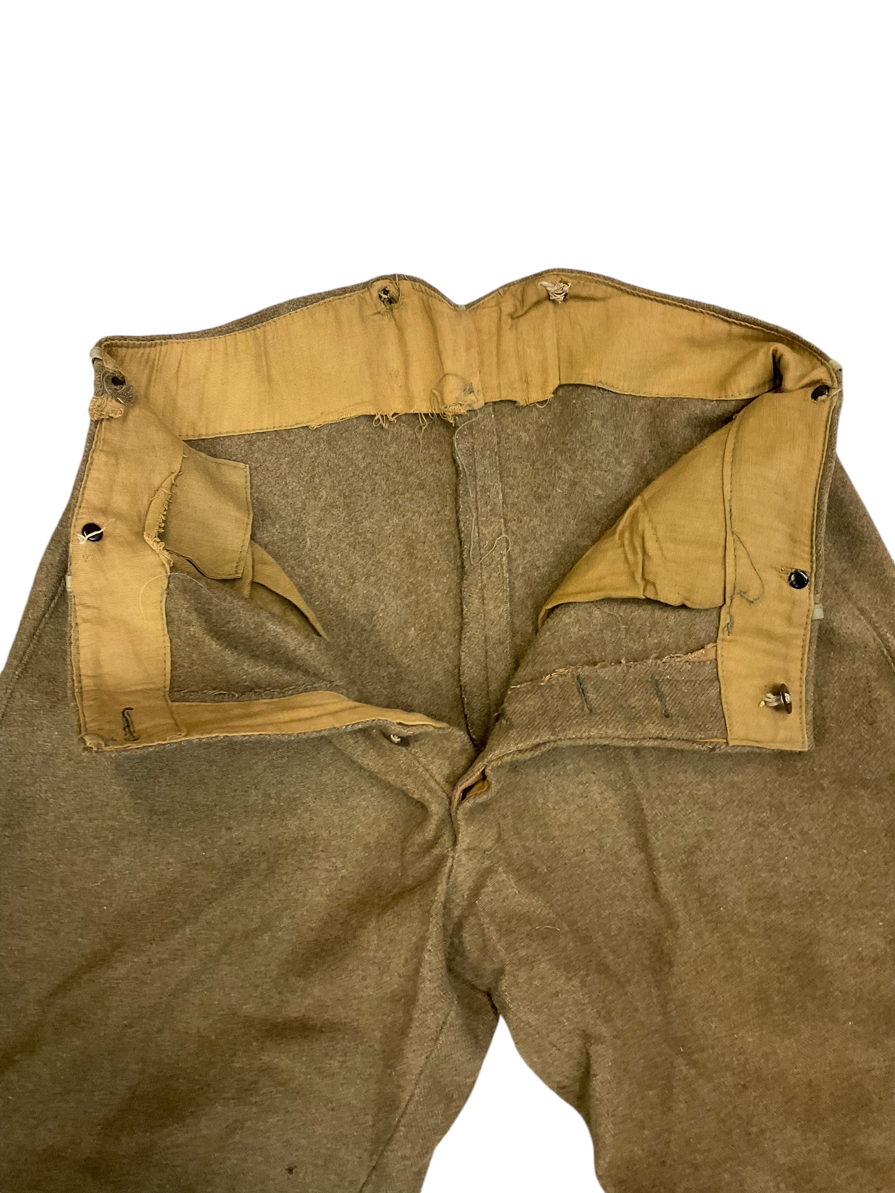 WW1 Canadian CEF Khaki Wool Riding Breeches Size 36 Waist WW1 Canadian CEF Khaki Wool Riding Breeches Size 36 Waist