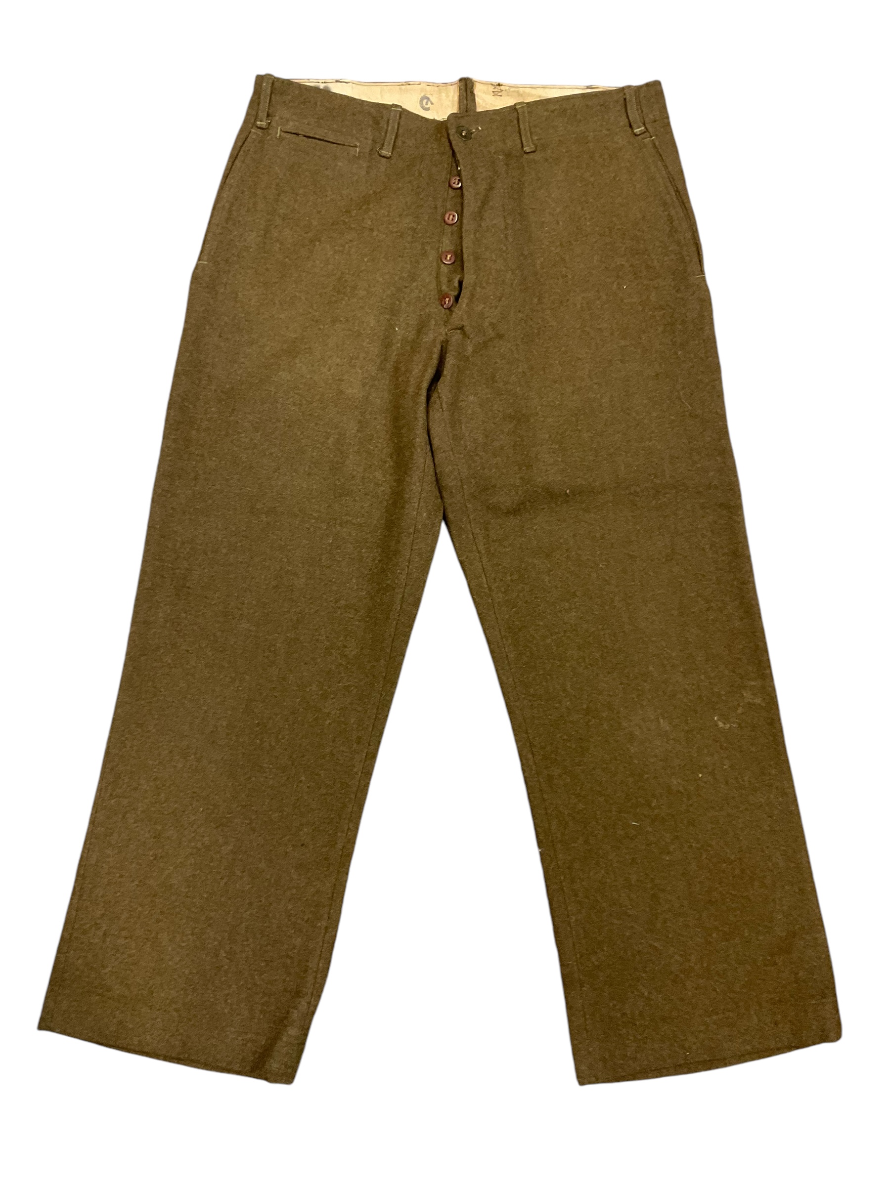 WW2 Belgian Belgium Khaki Straight Leg Trousers Pants WW2 Belgian Belgium Khaki Straight Leg Trousers Pants