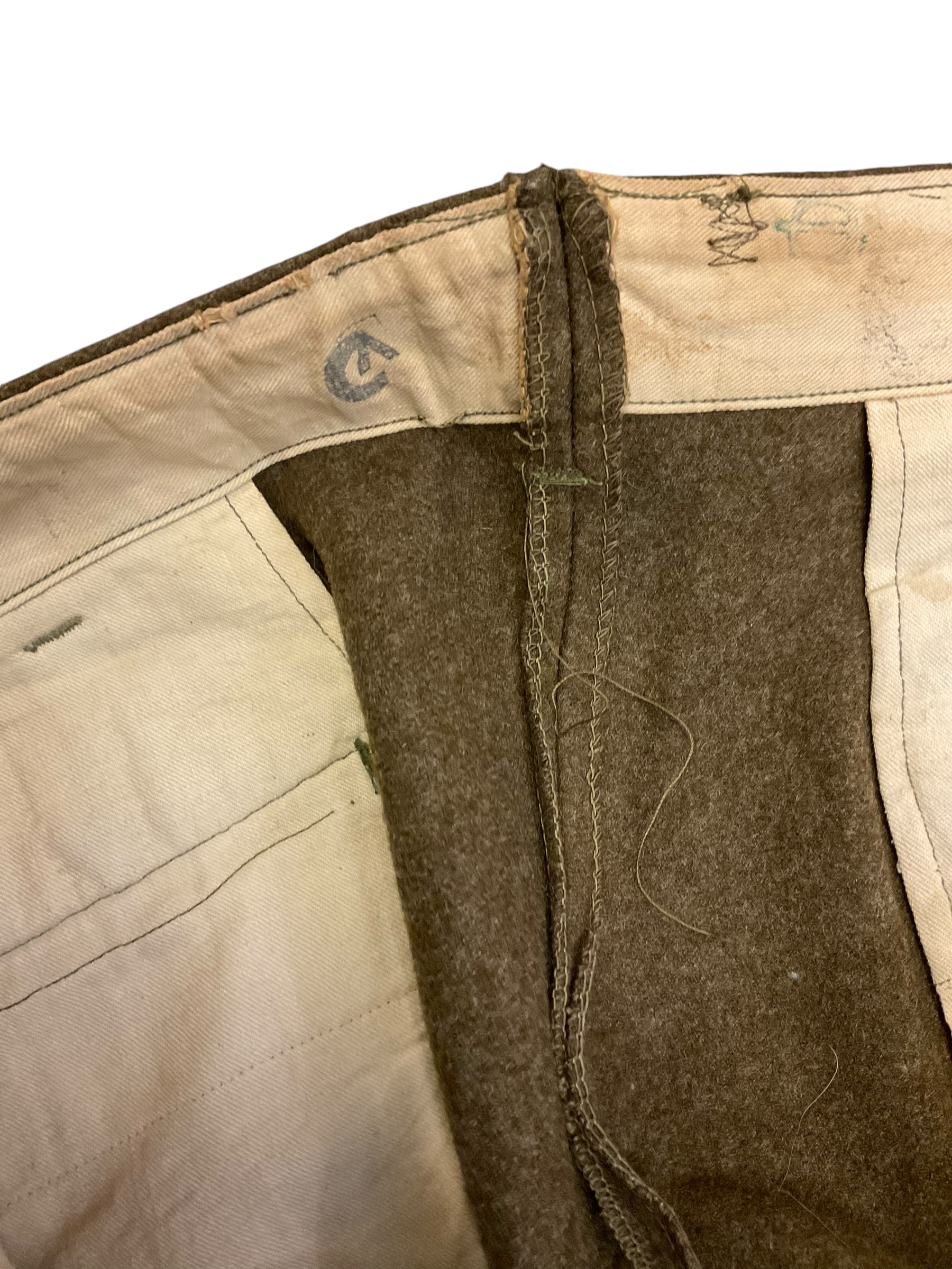 WW2 Belgian Belgium Khaki Straight Leg Trousers Pants WW2 Belgian Belgium Khaki Straight Leg Trousers Pants