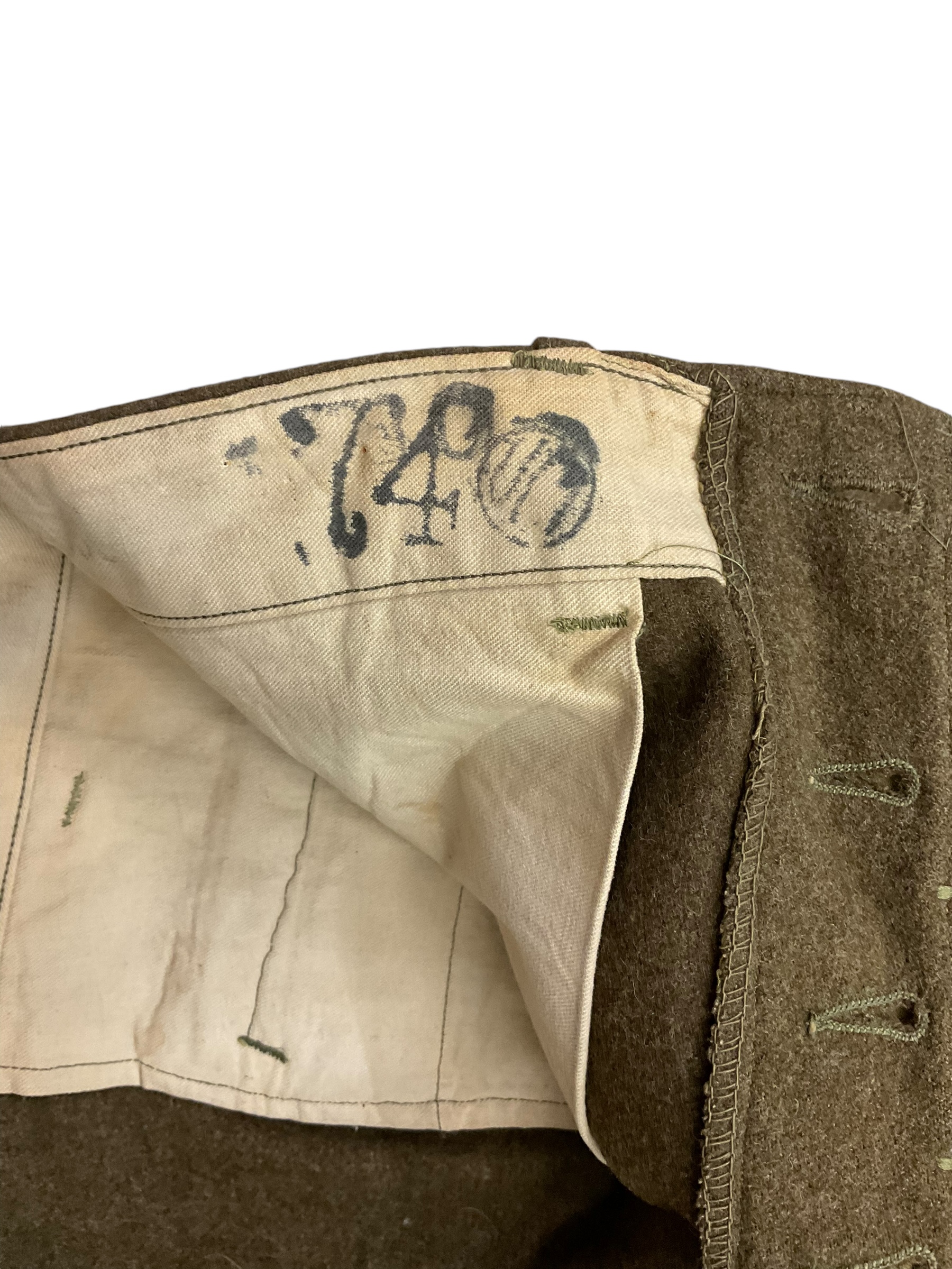 WW2 Belgian Belgium Khaki Straight Leg Trousers Pants WW2 Belgian Belgium Khaki Straight Leg Trousers Pants
