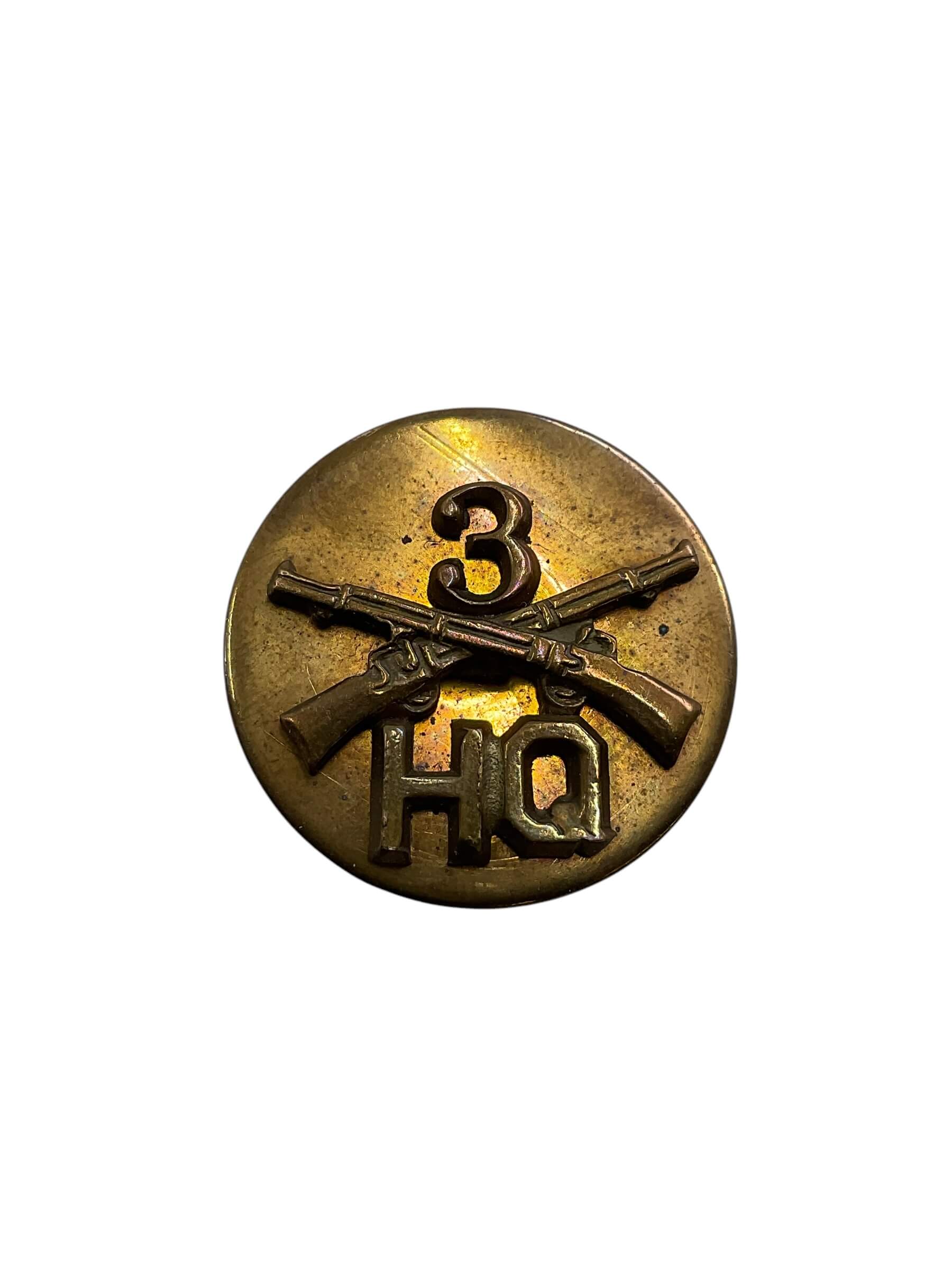 WW2 US Army 3rd Infantry Headquarters DUI Distinctive Unit Insignia Collar WW2 US Army 3rd Infantry Headquarters DUI Distinctive Unit Insignia Collar