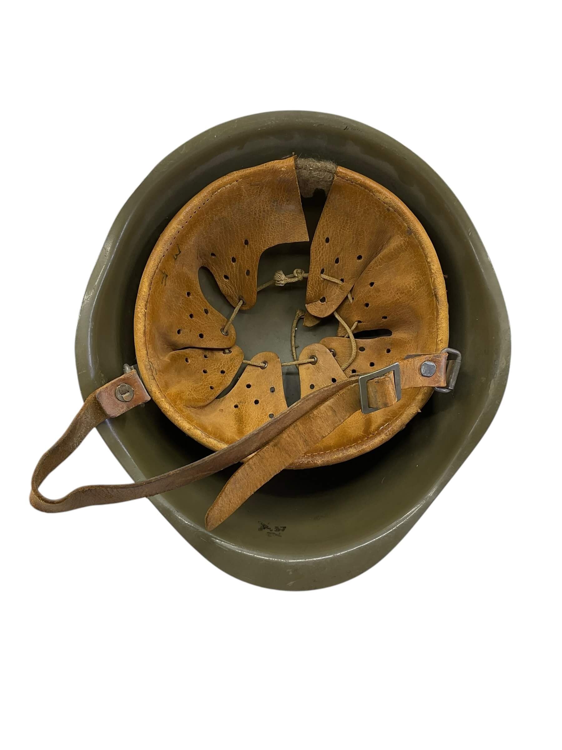 Cold War Era Czech Army VZ53 Steel Helmet Size 59 Dated 1957