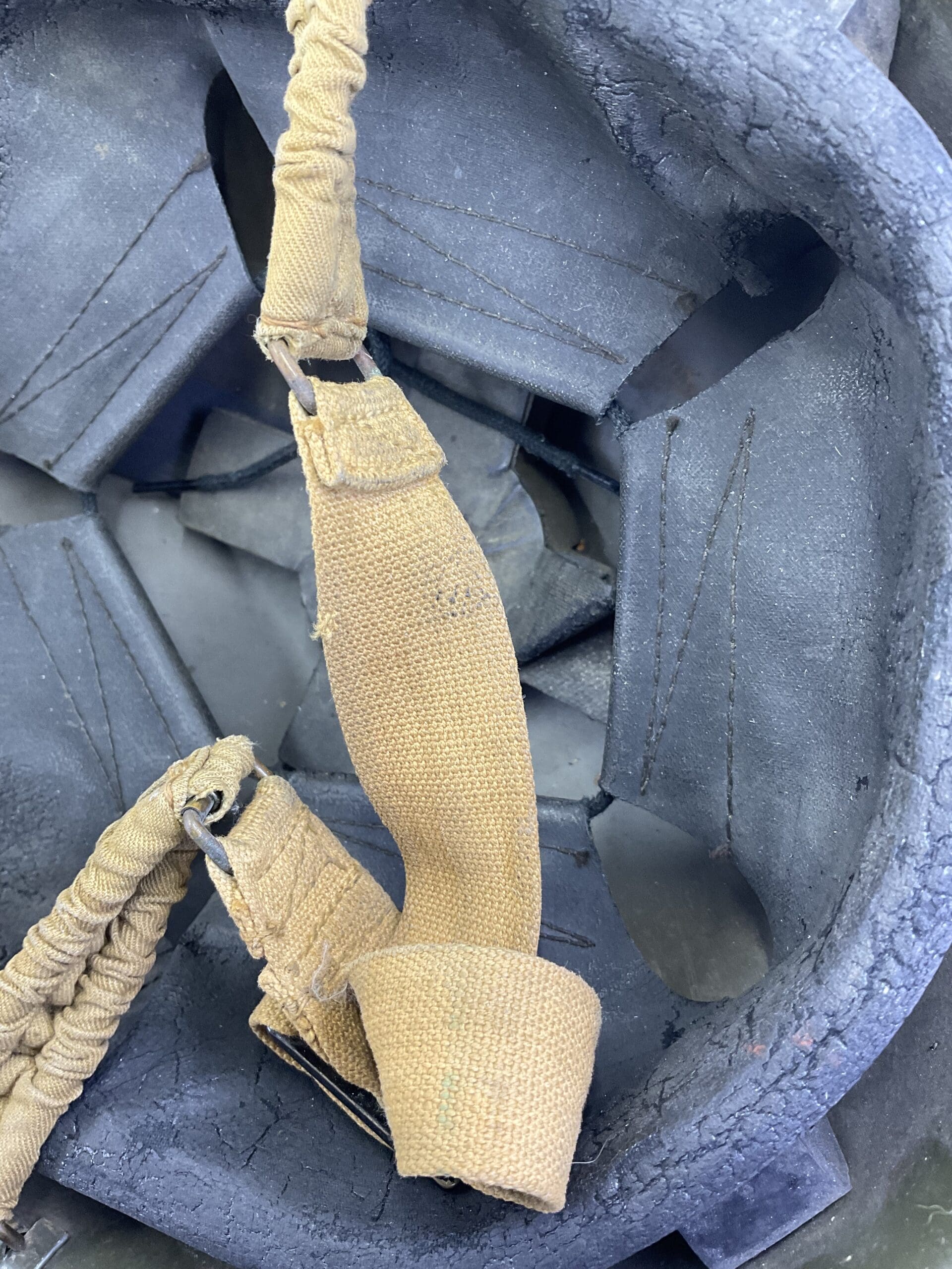 WW2 Canadian Steel Helmet CLC 1942 Dated Size 7 1/8 Black Overpainted WW2 Canadian Steel Helmet CLC 1942 Dated Size 7 1/8 Black Overpainted