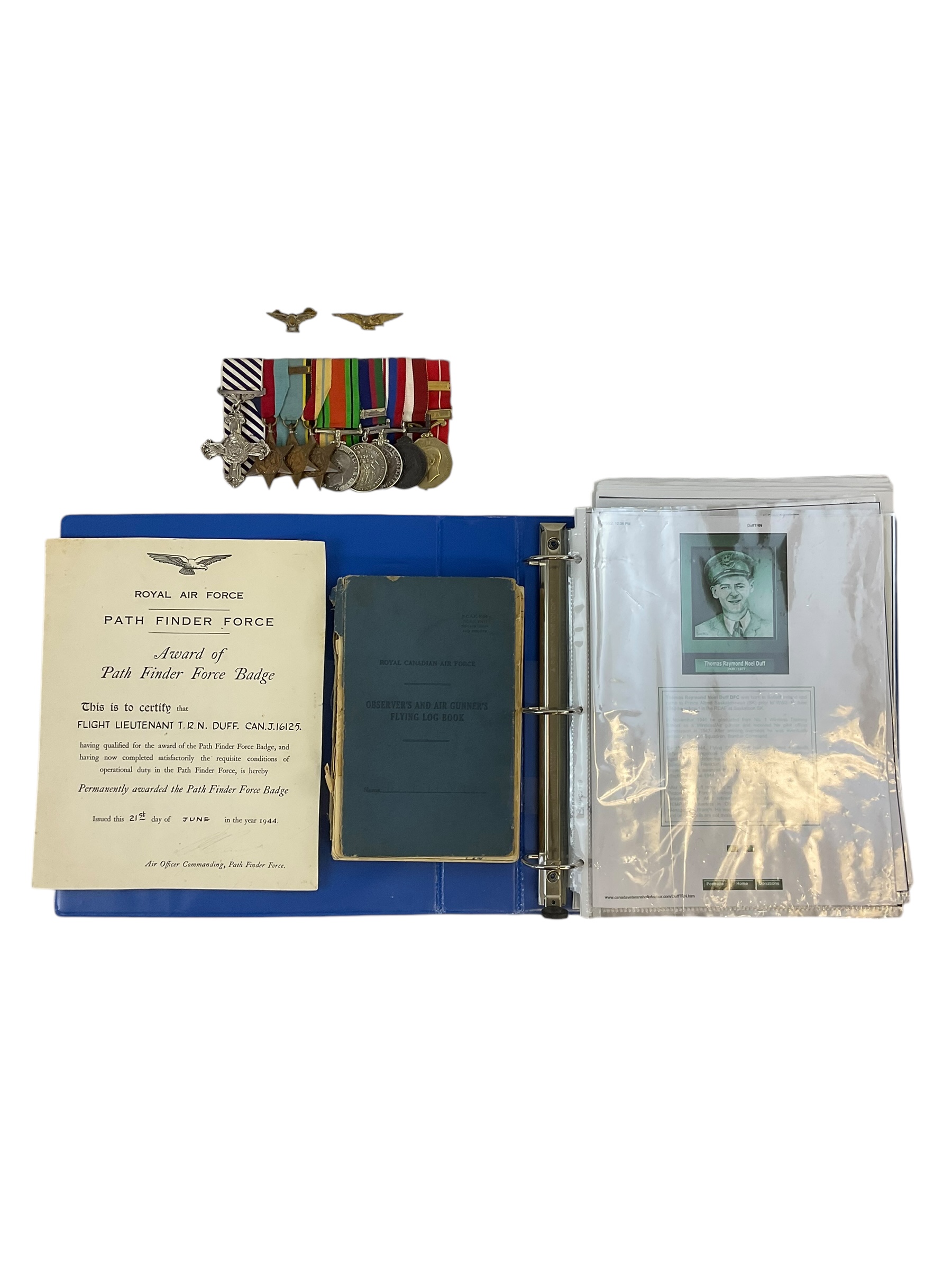 WW2 Canadian RCAF DFC CD ICSC Vietnam Ops Clasp Log Book Grouping WW2 Canadian RCAF DFC CD ICSC Vietnam Ops Clasp Log Book Grouping