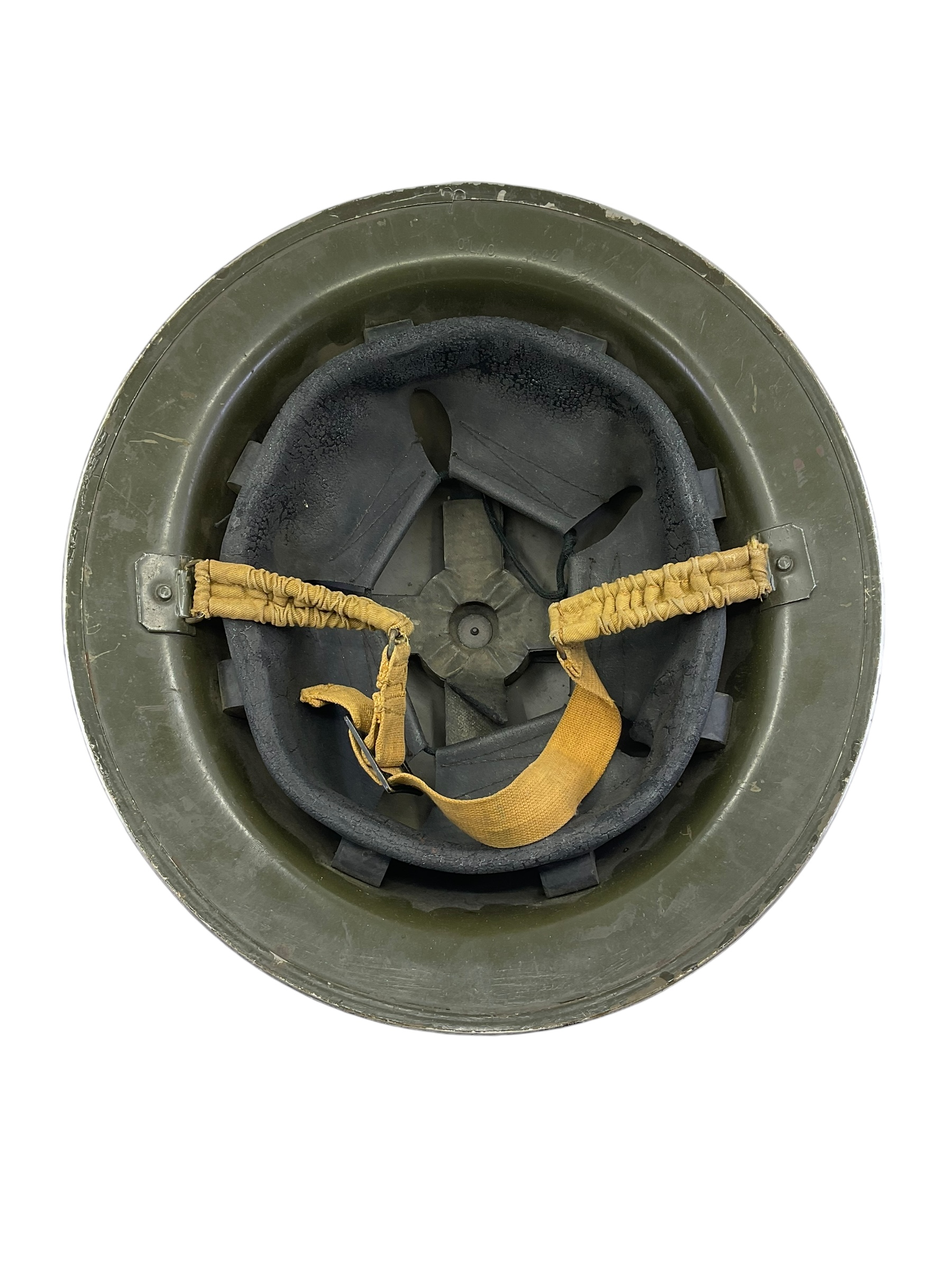 WW2 Canadian Steel Helmet CLC 1942 Dated Size 7 1/8 Black Overpainted WW2 Canadian Steel Helmet CLC 1942 Dated Size 7 1/8 Black Overpainted