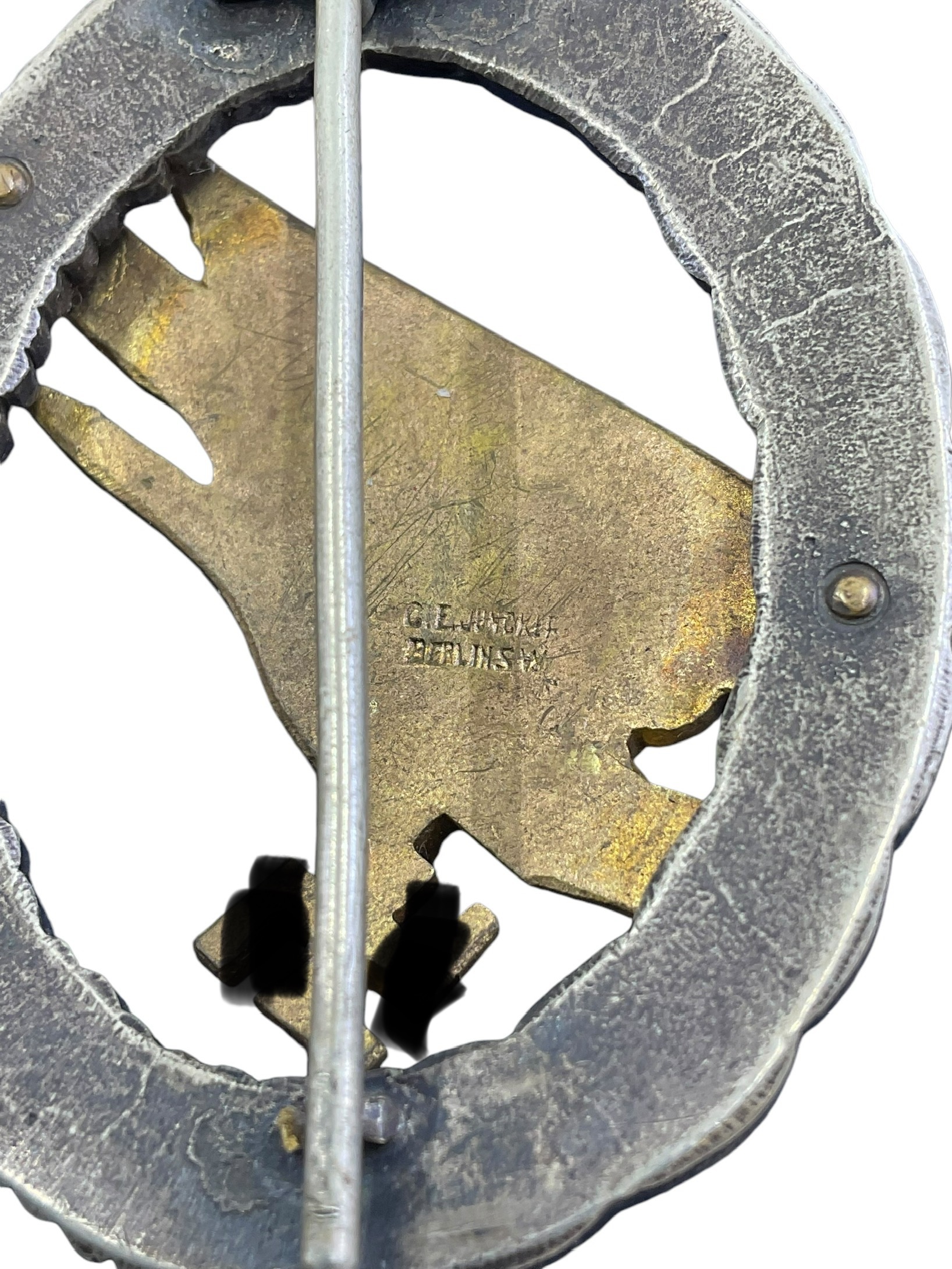 WW2 German Luftwaffe Paratrooper Fallschirmjager Jump Badge In Case - Marked CE Junker WW2 German Luftwaffe Paratrooper Fallschirmjager Jump Badge In Case - Marked CE Junker