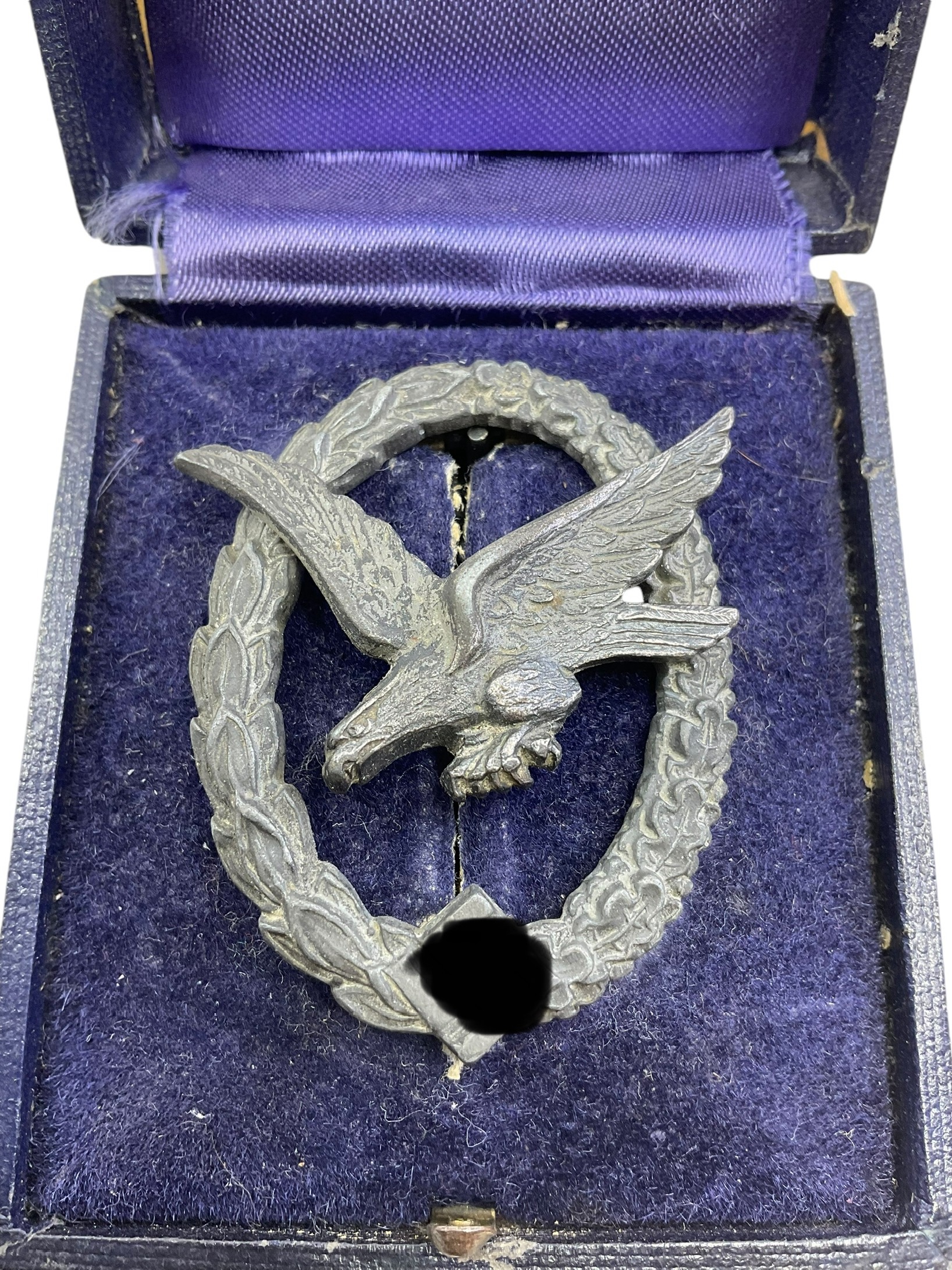 WW2 German Luftwaffe Air gunner Flight Engineer Badge In Case - Marked Deumer WW2 German Luftwaffe Air gunner Flight Engineer Badge In Case - Marked Deumer
