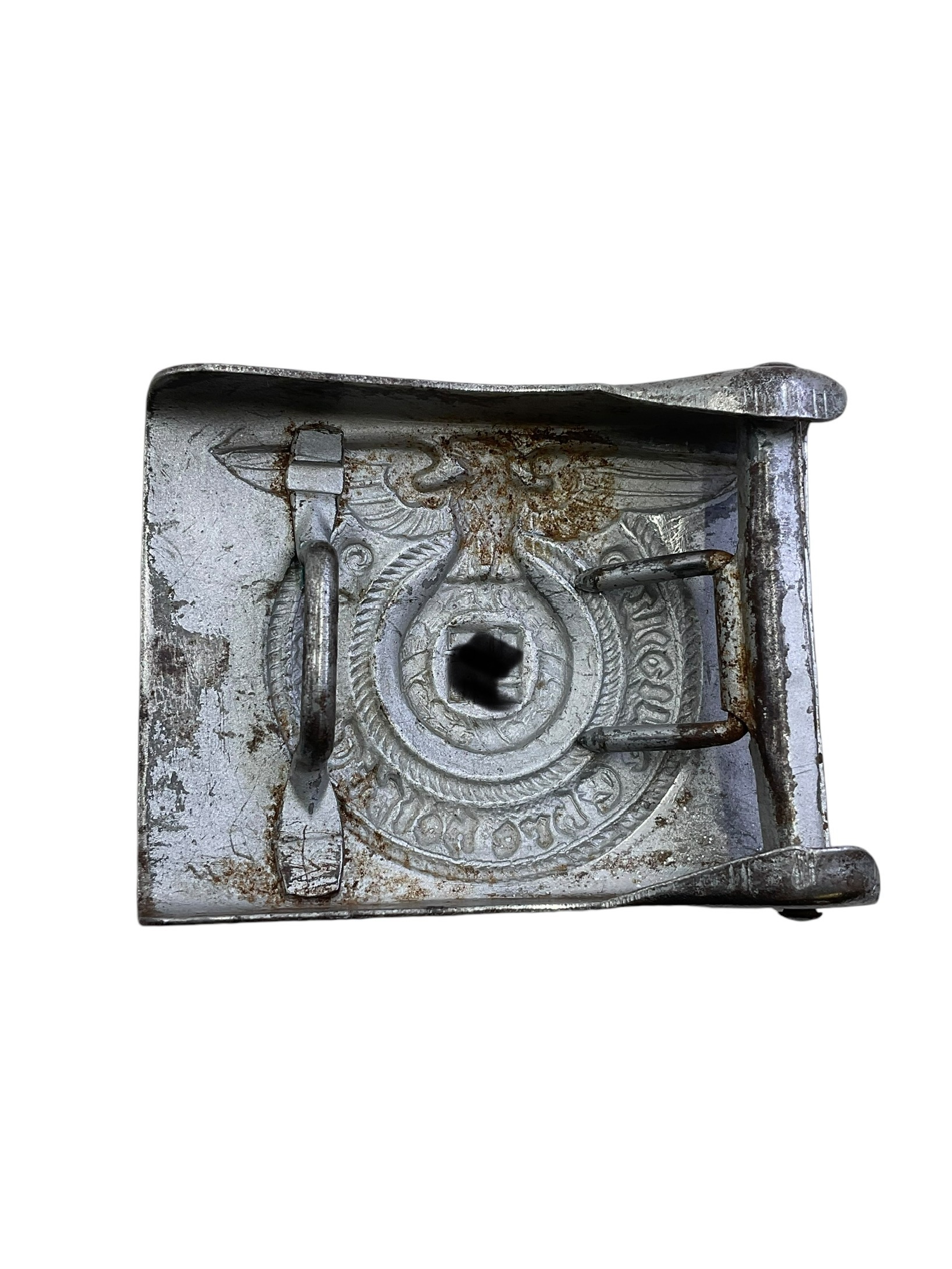 WW2 German Waffen SS Steel Belt Buckle - Overhoff WW2 German Waffen SS Steel Belt Buckle - Overhoff