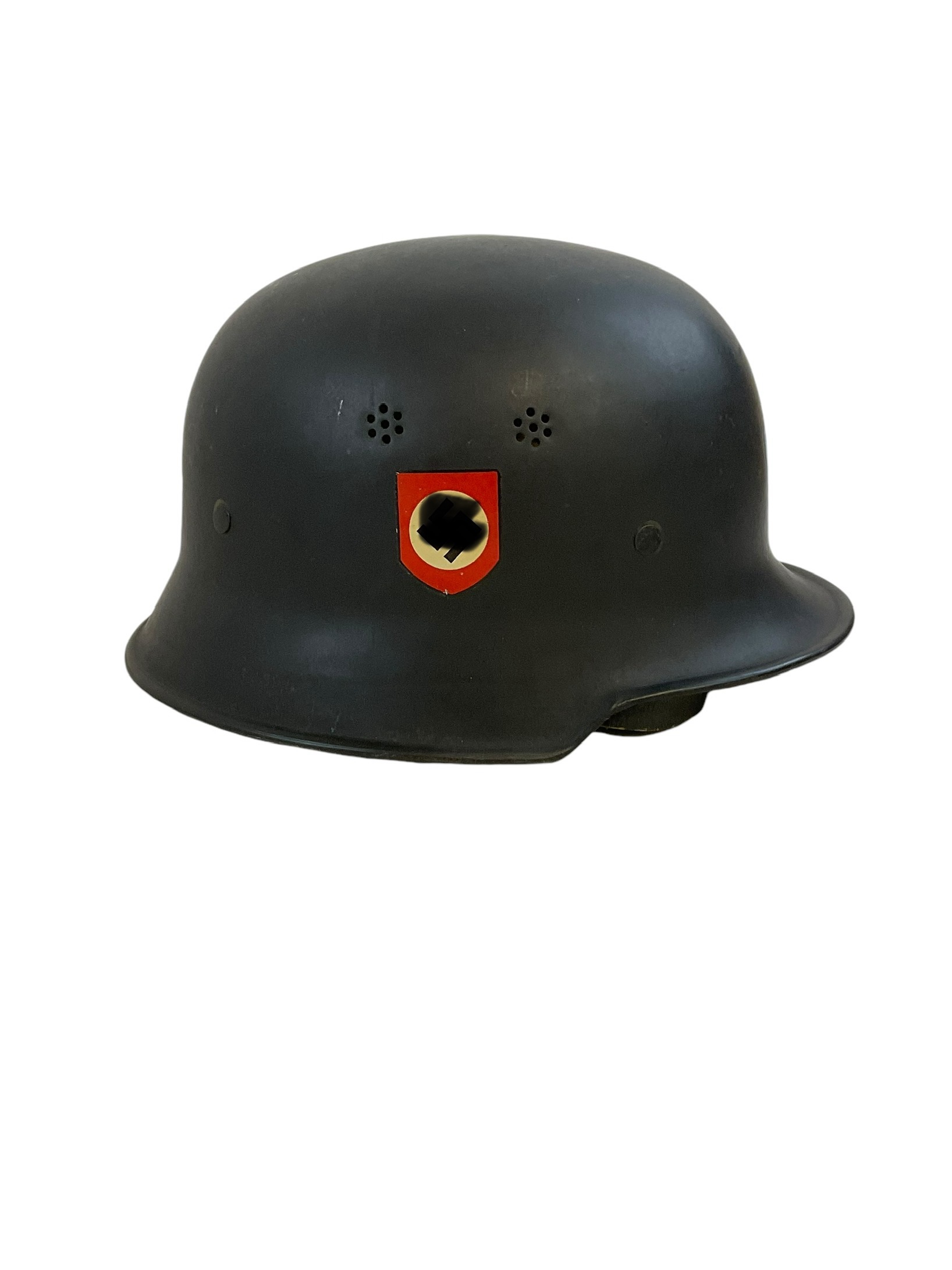 WW2 German Fire Police Feuerschutzpolizei Helmet Captured By US 8th Infantry Souvenir WW2 German Fire Police Feuerschutzpolizei Helmet Captured By US 8th Infantry Souvenir