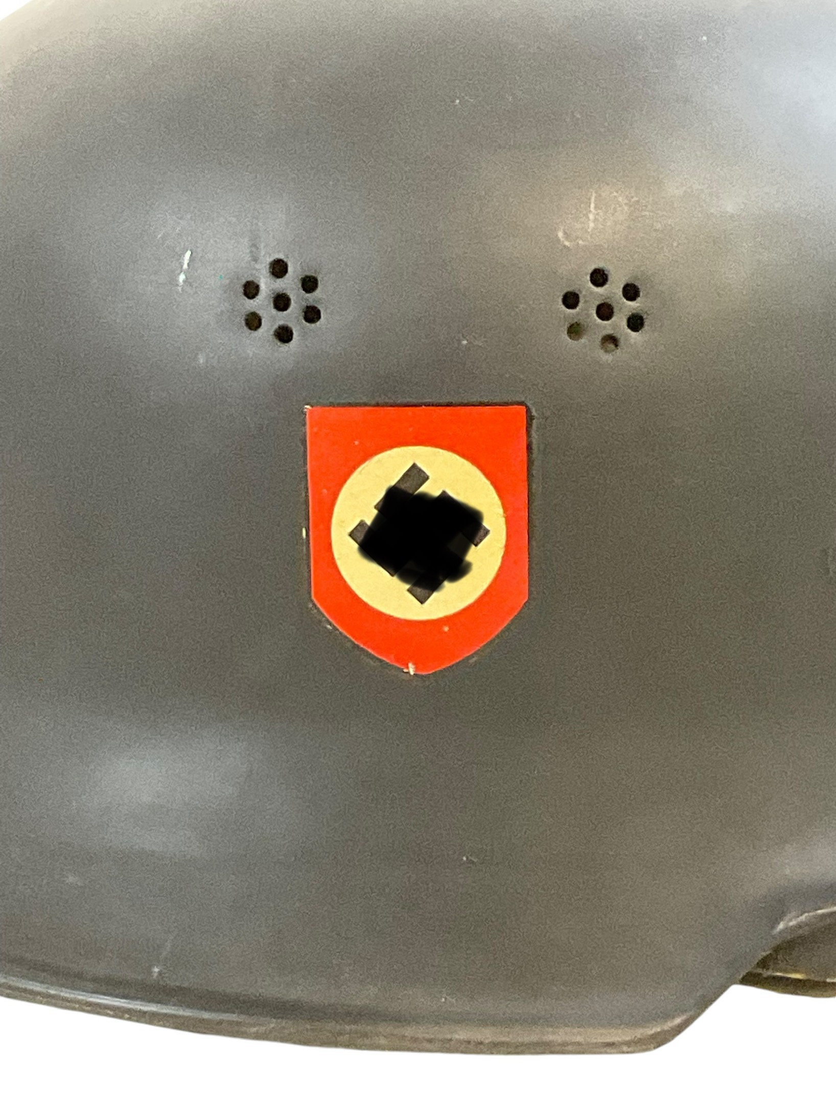 WW2 German Fire Police Feuerschutzpolizei Helmet Captured By US 8th Infantry Souvenir WW2 German Fire Police Feuerschutzpolizei Helmet Captured By US 8th Infantry Souvenir