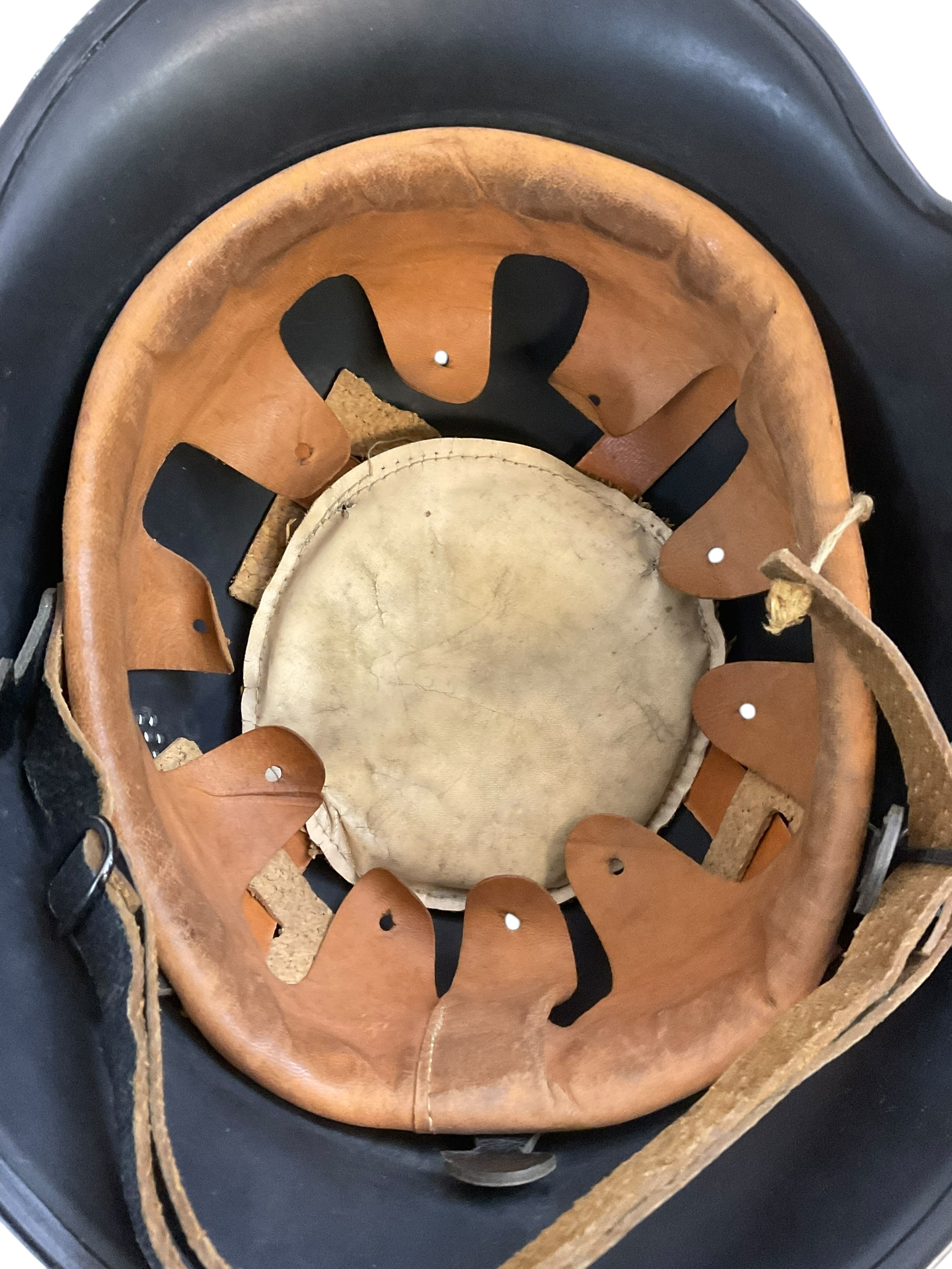 WW2 German Fire Police Feuerschutzpolizei Helmet Captured By US 8th Infantry Souvenir WW2 German Fire Police Feuerschutzpolizei Helmet Captured By US 8th Infantry Souvenir