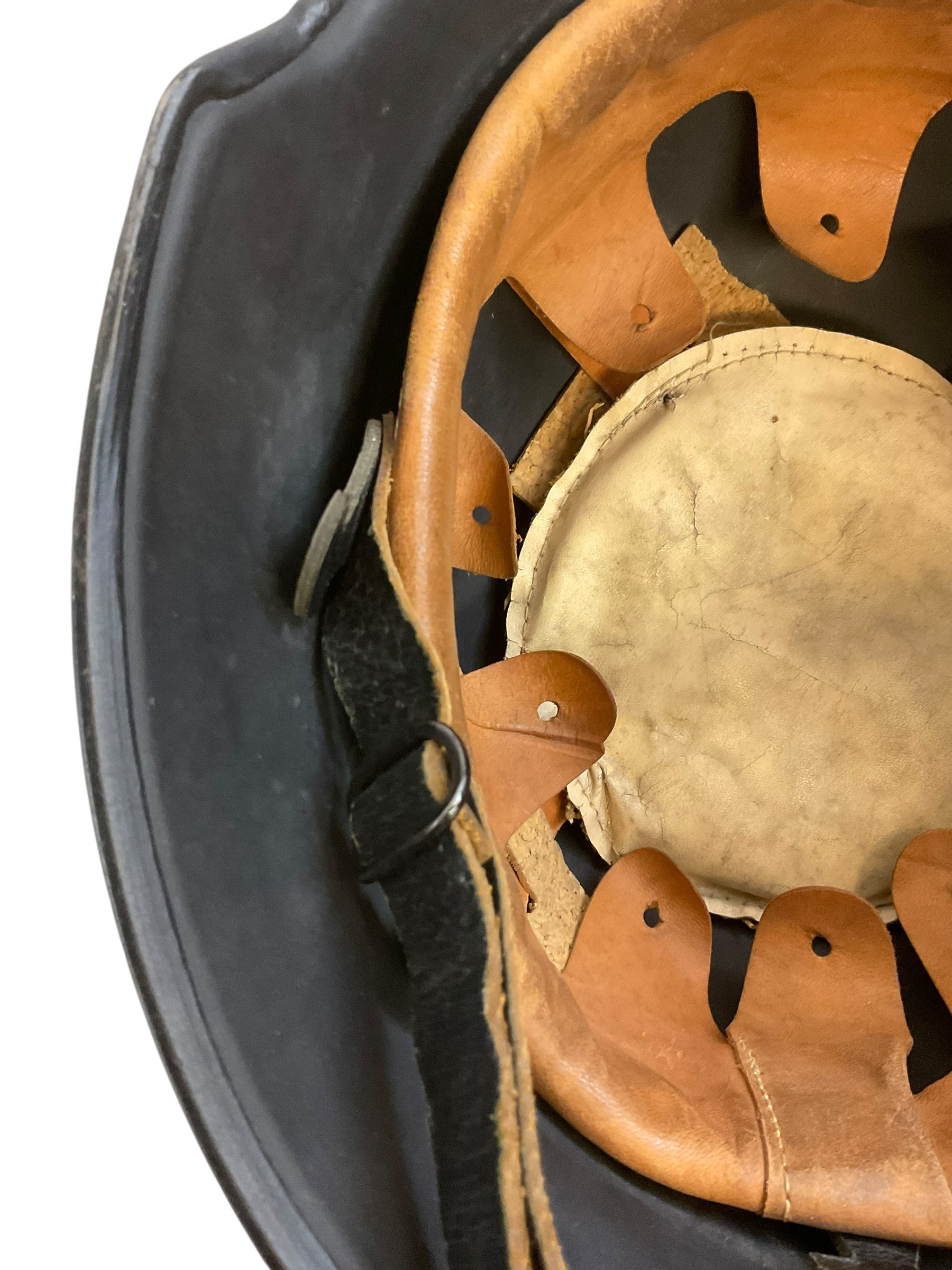 WW2 German Fire Police Feuerschutzpolizei Helmet Captured By US 8th Infantry Souvenir WW2 German Fire Police Feuerschutzpolizei Helmet Captured By US 8th Infantry Souvenir