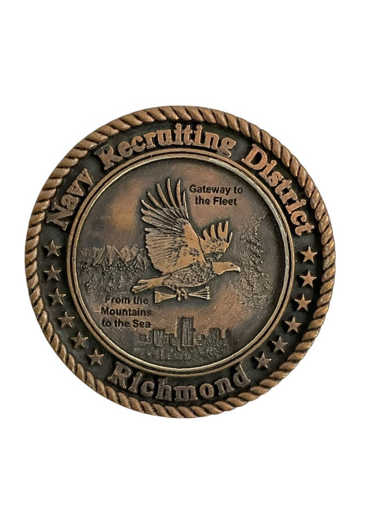 US USN Navy Recruiting District Richmond Virginia Challenge Coin US USN Navy Recruiting District Richmond Virginia Challenge Coin