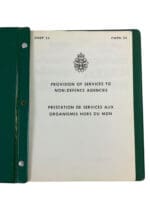 Canadian Forces Provision of Svcs to Non Defence Agencies Manual Reference Book