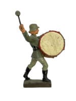 WW2 German Army Heer Bandsman With Bass Drum Lineol Toy Soldier