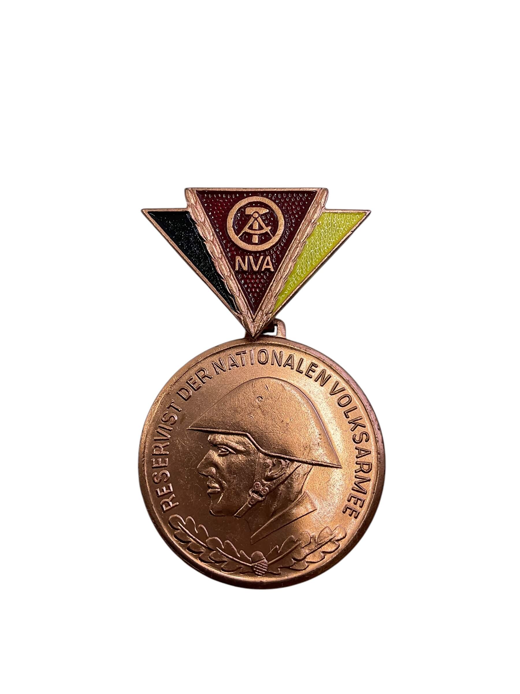 East German NVA Reservist Bronze Medal in Box of Issue Full Size East German NVA Reservist Bronze Medal in Box of Issue Full Size
