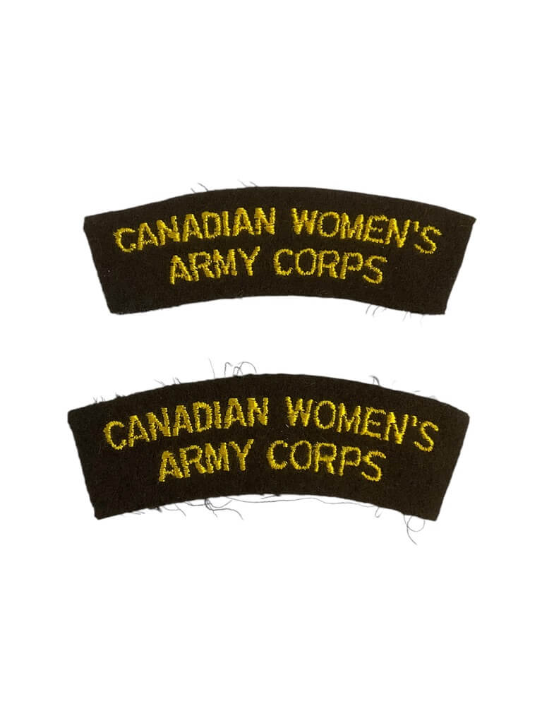 Canadian Women's Army Corps Shoulder Titles Insignia Pair Canadian Women's Army Corps Shoulder Titles Insignia Pair
