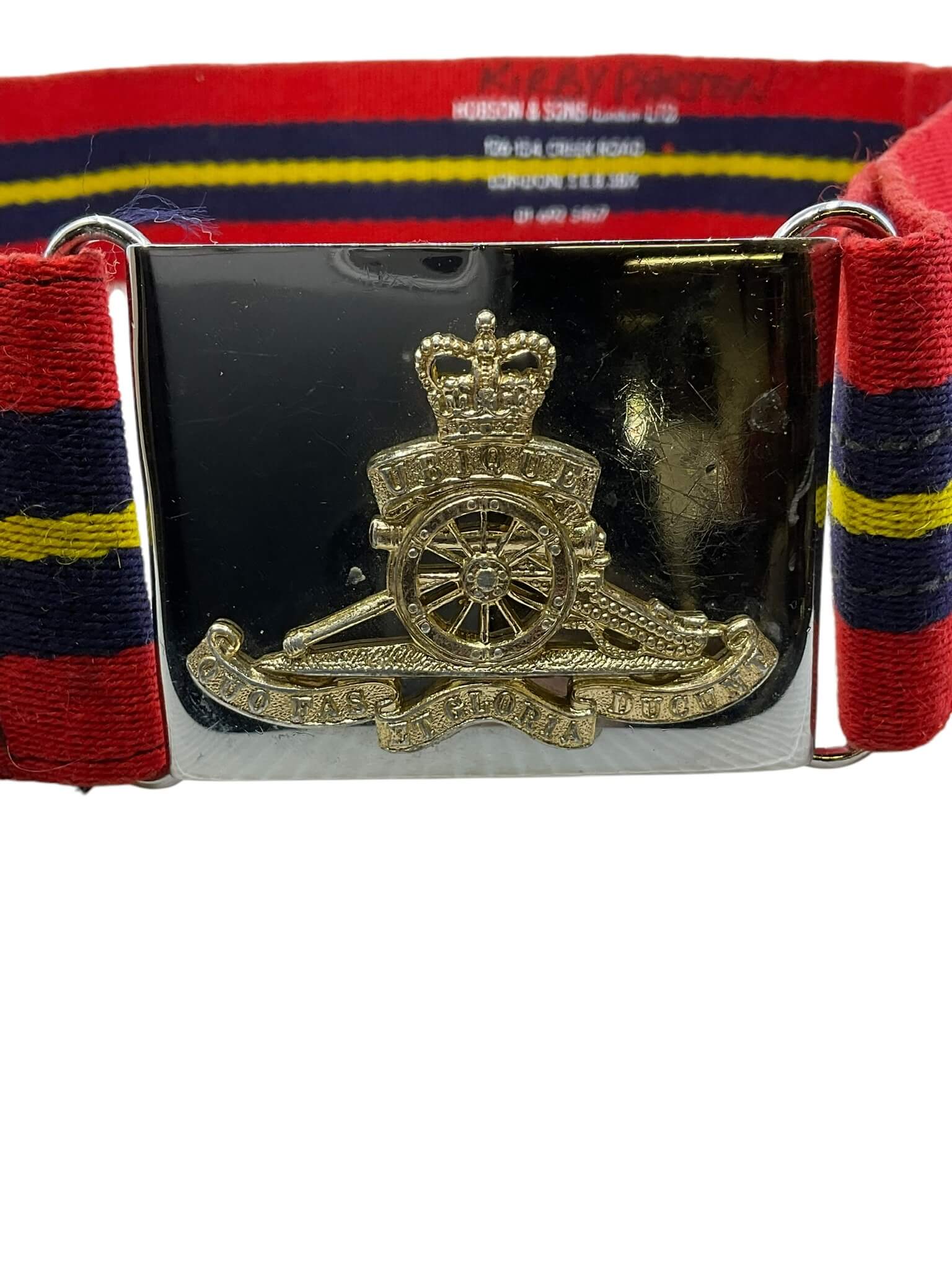 British Royal Artillery Stable Belt with Buckle Maker Hobson and Sons British Royal Artillery Stable Belt with Buckle Maker Hobson and Sons