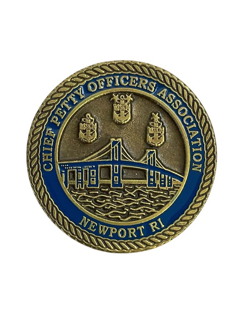 US USN Chief Petty Officers Association New Port Rhode Island Challenge Coin US USN Chief Petty Officers Association New Port Rhode Island Challenge Coin