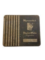 WW2 British Marcovitch Black and White Cigarette Tin EMPTY