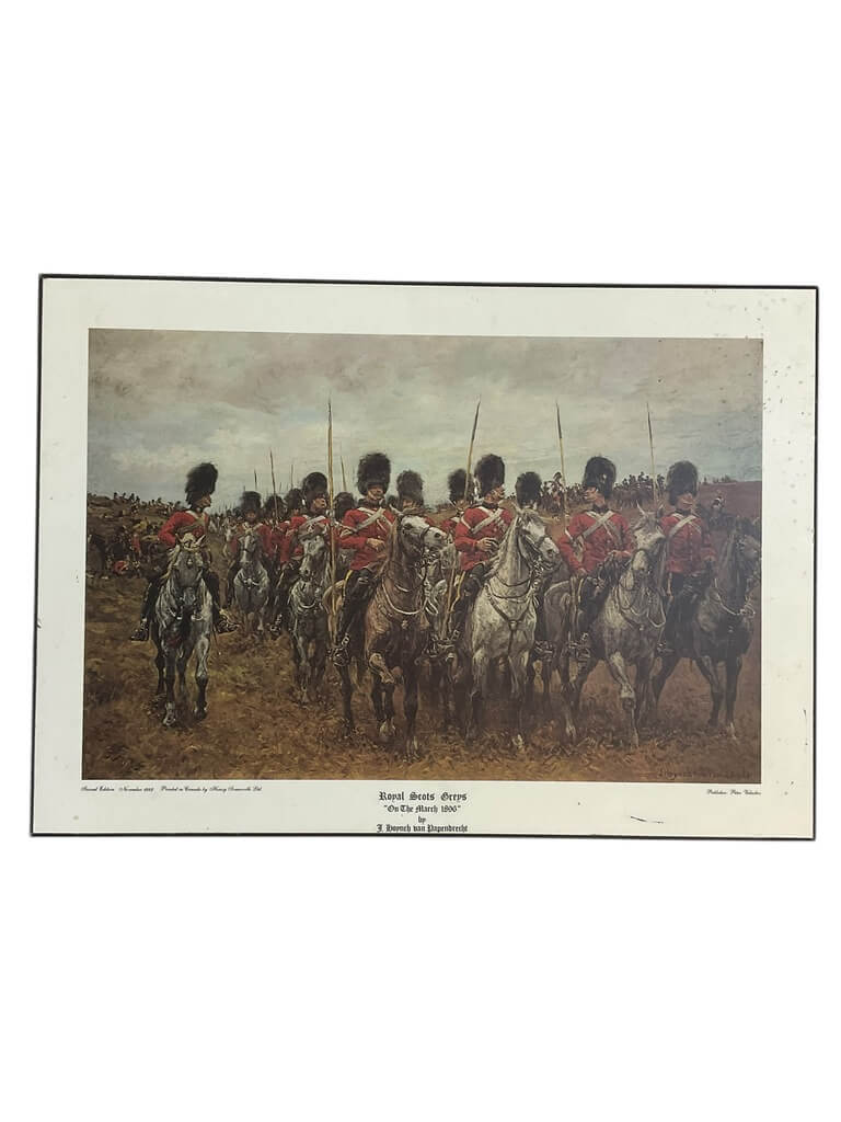 Victorian British Royal Scots Greys 1896 Print On Board 16 X 11 Inch Vintage Victorian British Royal Scots Greys 1896 Print On Board 16 X 11 Inch Vintage