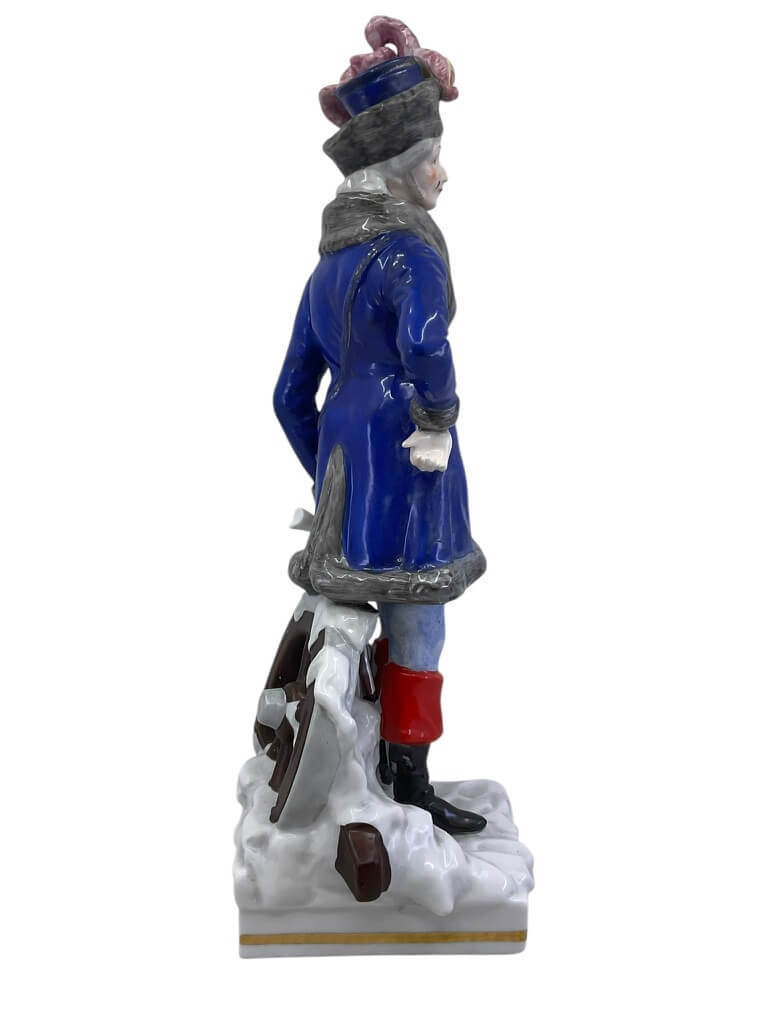 German 1880 to 1890 Voight Bros Sitzendorf Cossack Lieutenant Porcelain Statue 10.5 Inches German 1880 to 1890 Voight Bros Sitzendorf Cossack Lieutenant Porcelain Statue 10.5 Inches