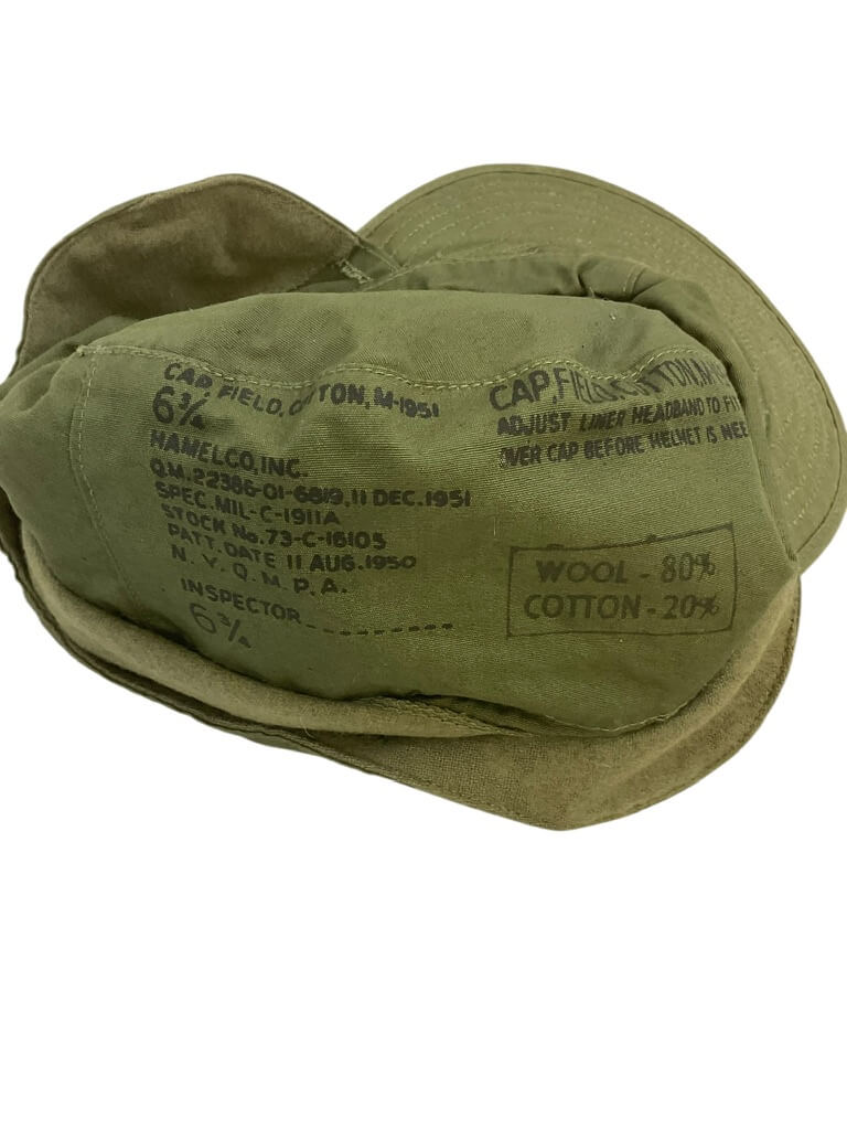US Army Korean War M-1951 Pattern OD Green Cotton Field Cap Size 6 3/4 US Army Korean War M-1951 Pattern OD Green Cotton Field Cap Size 6 3/4