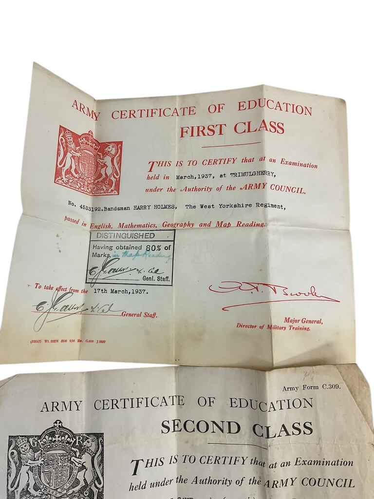 WW2 British Medal Group West Yorkshire Regiment with Regular Army Long Service Medal Lt Holmes RAOC and Paperwork WW2 British Medal Group West Yorkshire Regiment with Regular Army Long Service Medal Lt Holmes RAOC and Paperwork