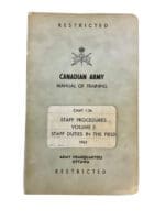 Canadian Forces Staff Procedures Vol 3 Duties In The Field 1963 Reference Book