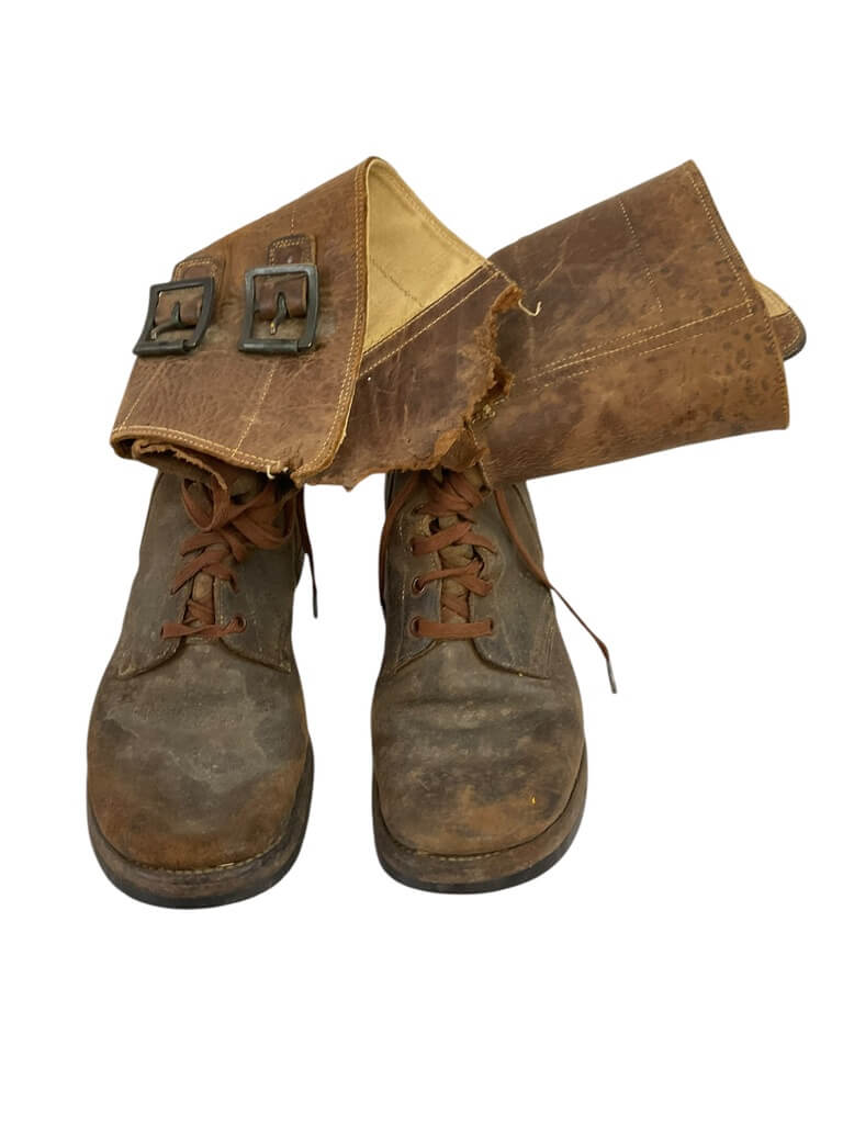 WW2 US Army M43 Double Buckle Combat Boots With Spare Cuffs WW2 US Army M43 Double Buckle Combat Boots With Spare Cuffs