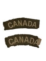 WW2 Canadian Army CANADA British Made Shoulder Titles Insignia Pair