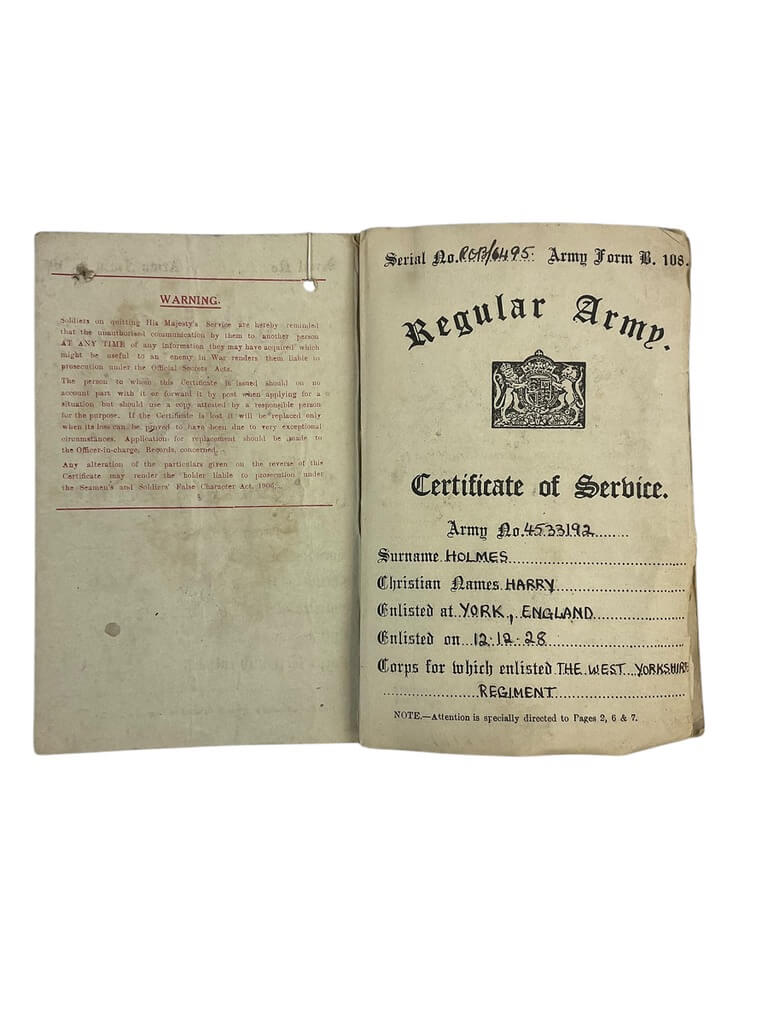 WW2 British Medal Group West Yorkshire Regiment with Regular Army Long Service Medal Lt Holmes RAOC and Paperwork WW2 British Medal Group West Yorkshire Regiment with Regular Army Long Service Medal Lt Holmes RAOC and Paperwork
