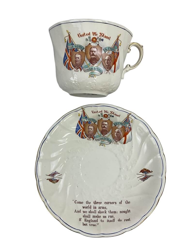 WW1 British BEF Commemorative Tea Cup and Saucer Large WW1 British BEF Commemorative Tea Cup and Saucer Large