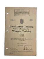 WW2 Canadian Army Small Arms Training Vol 1 Weapon Training 1942 Used Softcover Reference Book