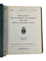 Korean War Canadian The Queens Regulations And Orders RCN Vol 3 Reference Book