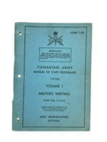 Canadian Army Military Writing Volume 1  1958 Soft Cover Reference Book