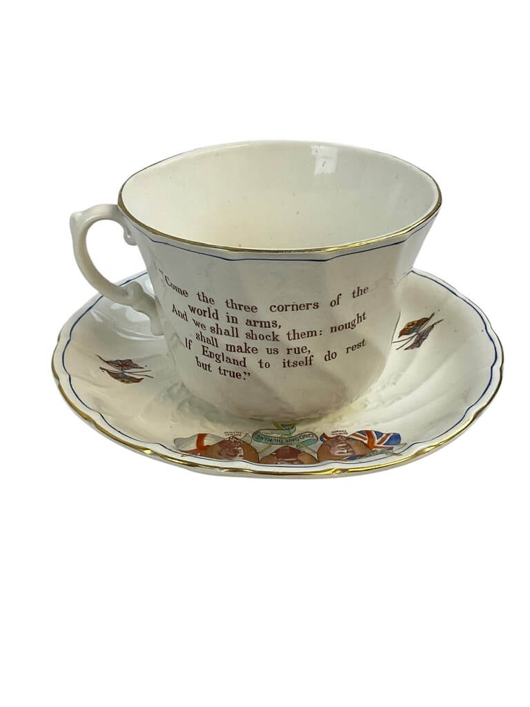 WW1 British BEF Commemorative Tea Cup and Saucer Large WW1 British BEF Commemorative Tea Cup and Saucer Large