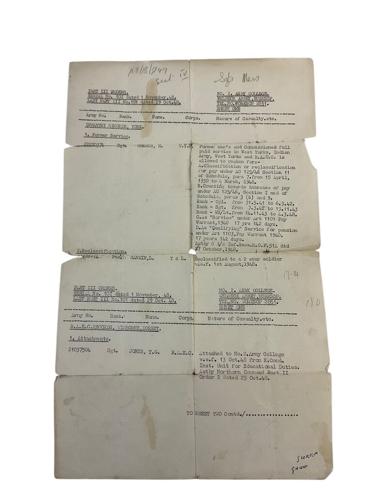 WW2 British Medal Group West Yorkshire Regiment with Regular Army Long Service Medal Lt Holmes RAOC and Paperwork WW2 British Medal Group West Yorkshire Regiment with Regular Army Long Service Medal Lt Holmes RAOC and Paperwork