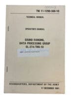 US Army Sound Ranging Operators 1981 Reference Book