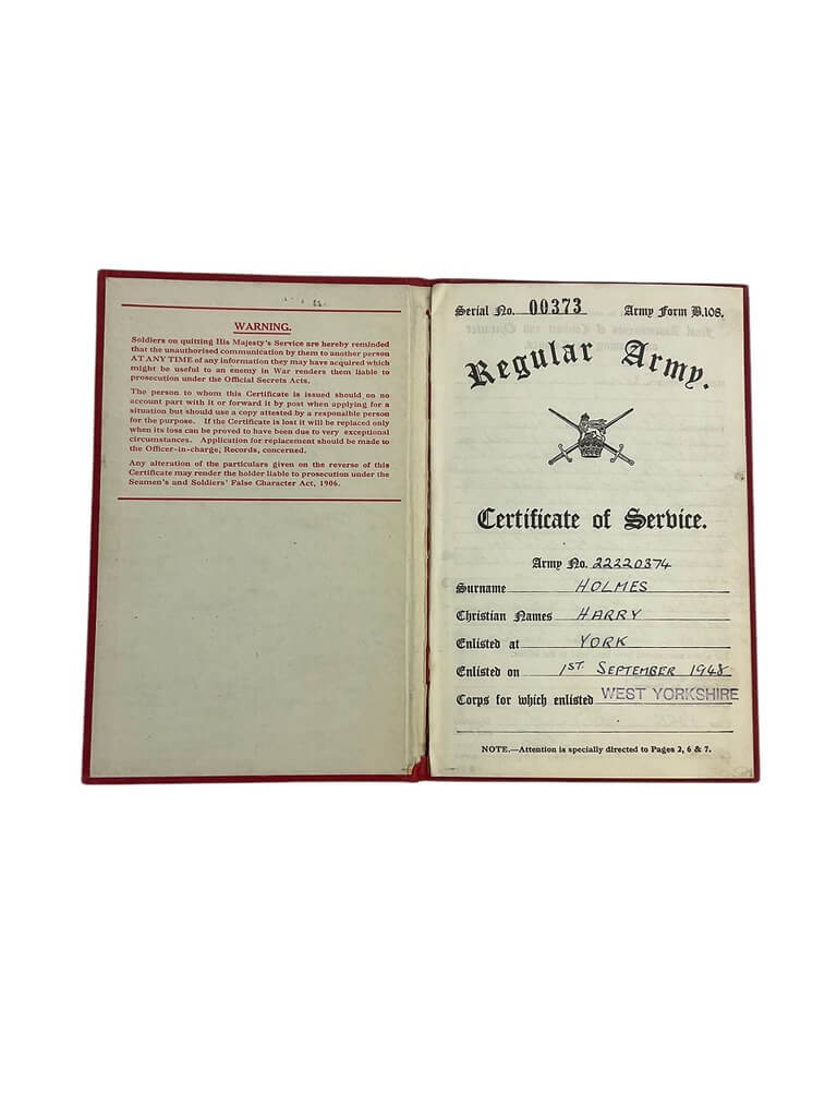 WW2 British Medal Group West Yorkshire Regiment with Regular Army Long Service Medal Lt Holmes RAOC and Paperwork WW2 British Medal Group West Yorkshire Regiment with Regular Army Long Service Medal Lt Holmes RAOC and Paperwork