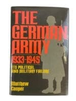 WW2 The German Army 1933 to 1945 Matthew Cooper Hardcover Reference Book