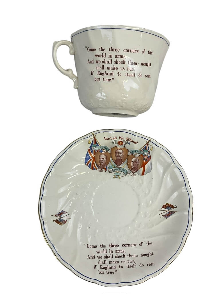 WW1 British BEF Commemorative Tea Cup and Saucer Large WW1 British BEF Commemorative Tea Cup and Saucer Large