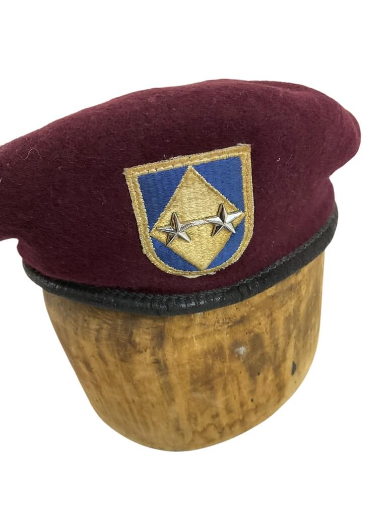 US Army Major General E. R. Ochs Maroon Beret and Swagger Stick US Army Major General E. R. Ochs Maroon Beret and Swagger Stick